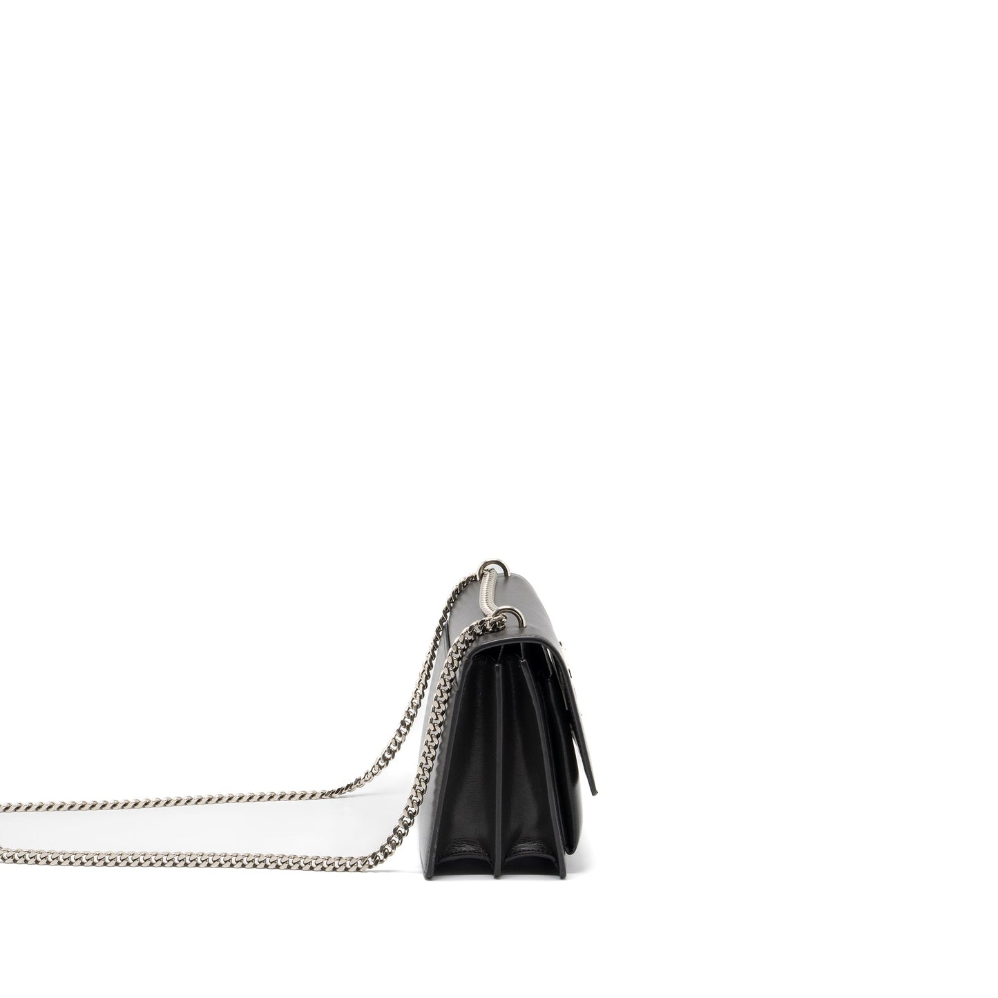 Saint Laurent Medium Sunset Chain Purse Calfskin Dark Grey Ruthenium Hardware