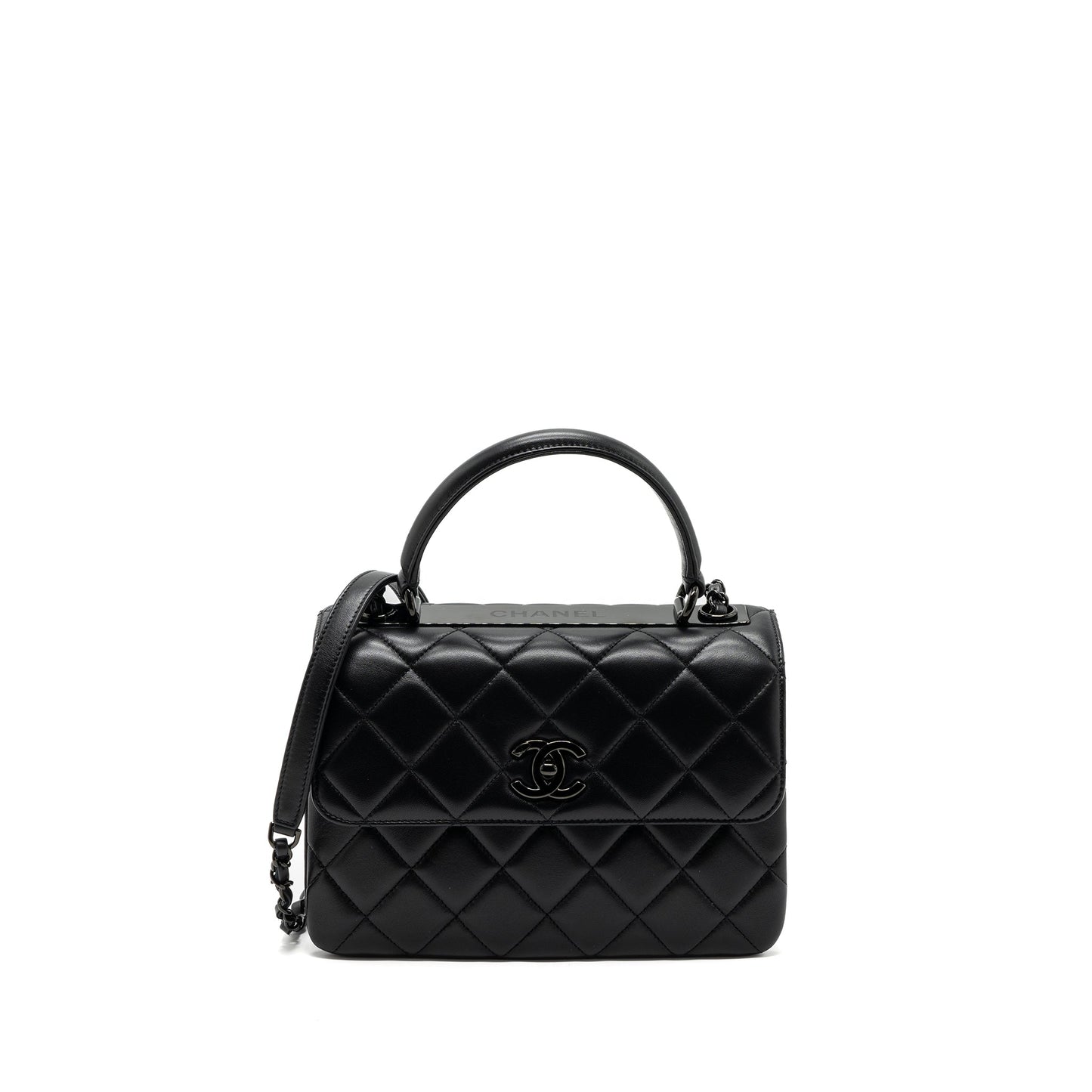 Chanel Small Trendy CC Flap Bag Lambskin So Black(microchip)