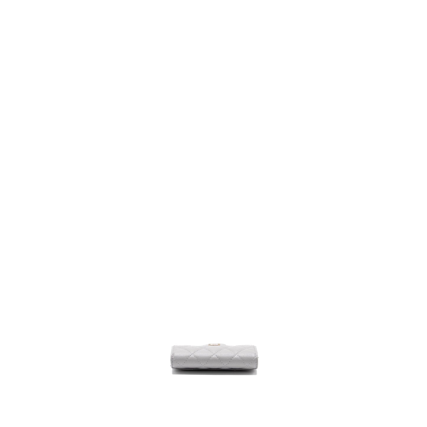 Chanel Classic Flap Card Holder Caviar Light Grey L