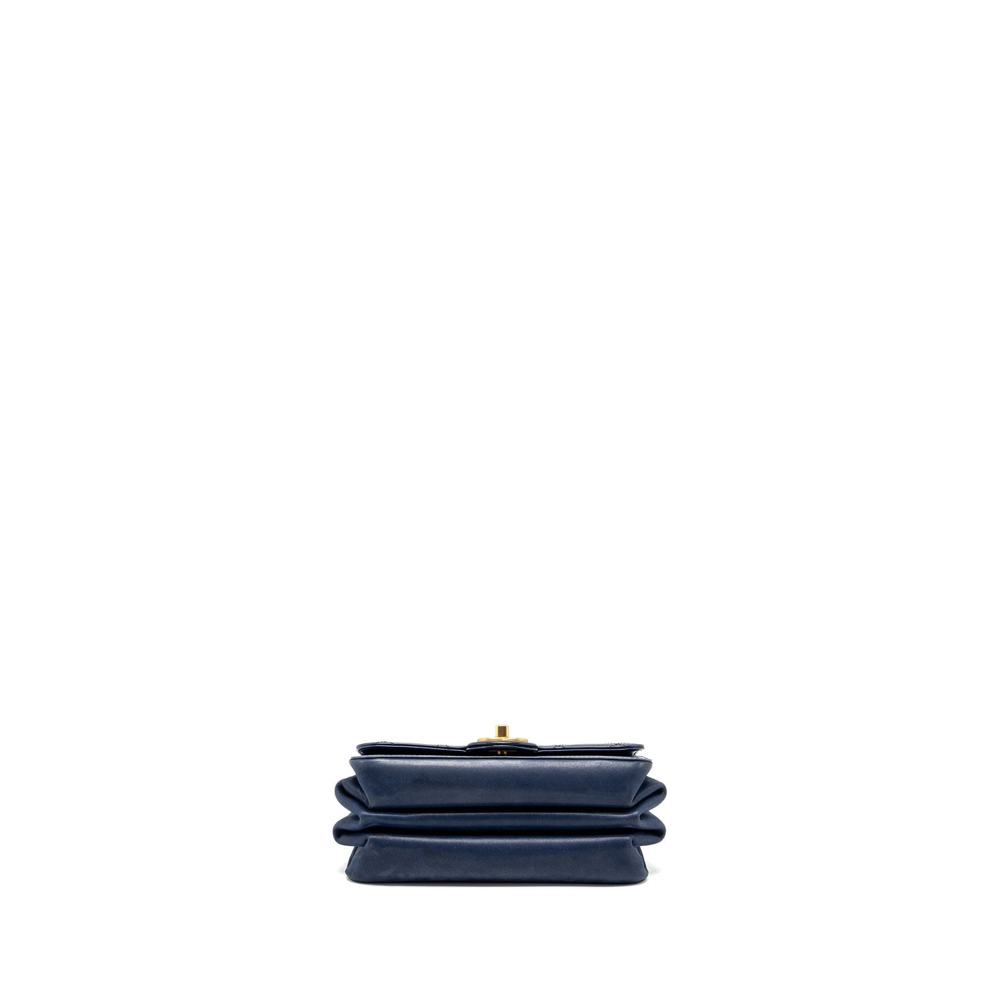 Chanel Quilted flap bag with chain handle calfskin dark blue