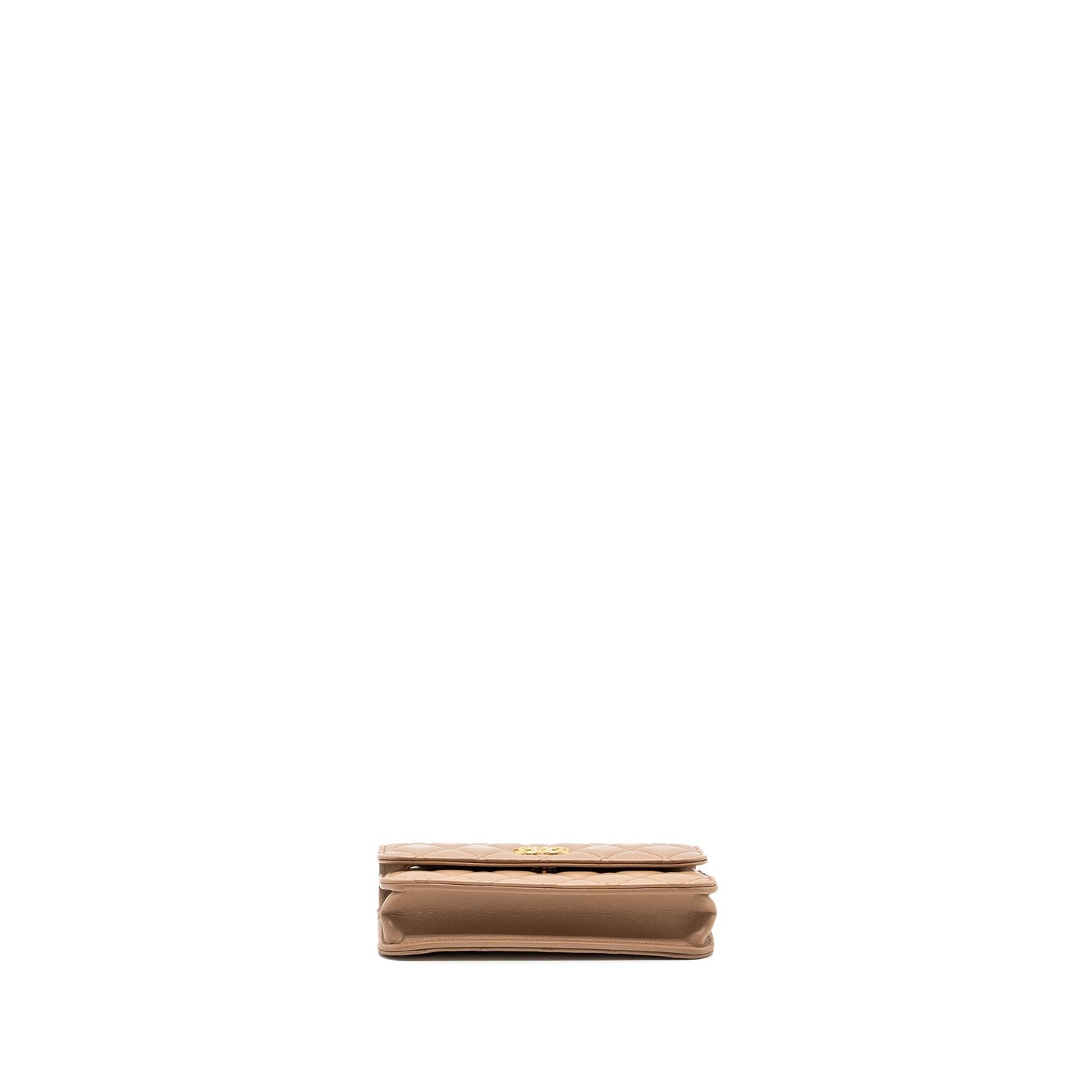 Chanel 22K gold pillar mini flap bag lambskin dark beige  (Microchip)