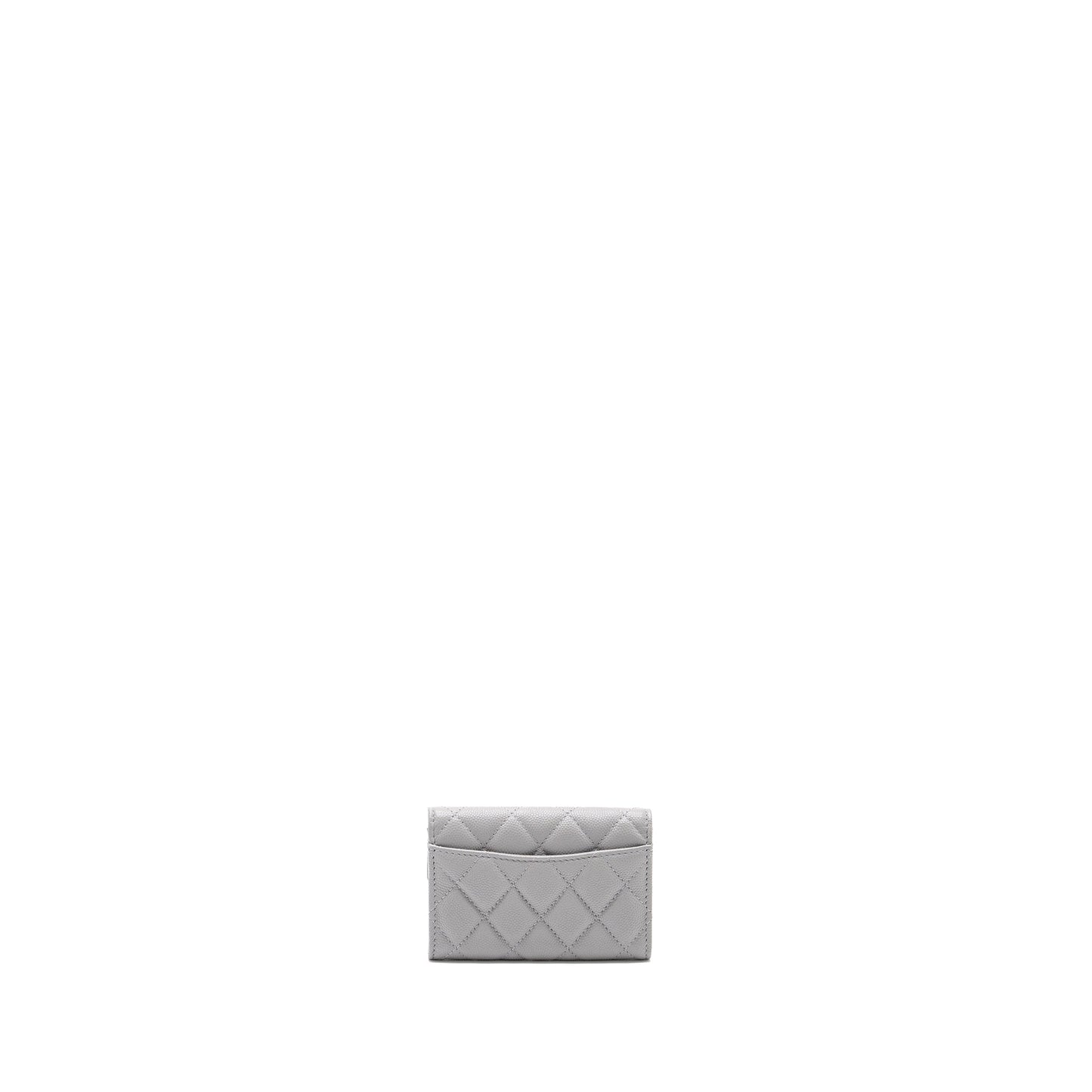 Chanel Classic Flap Card Holder Caviar Light Grey L