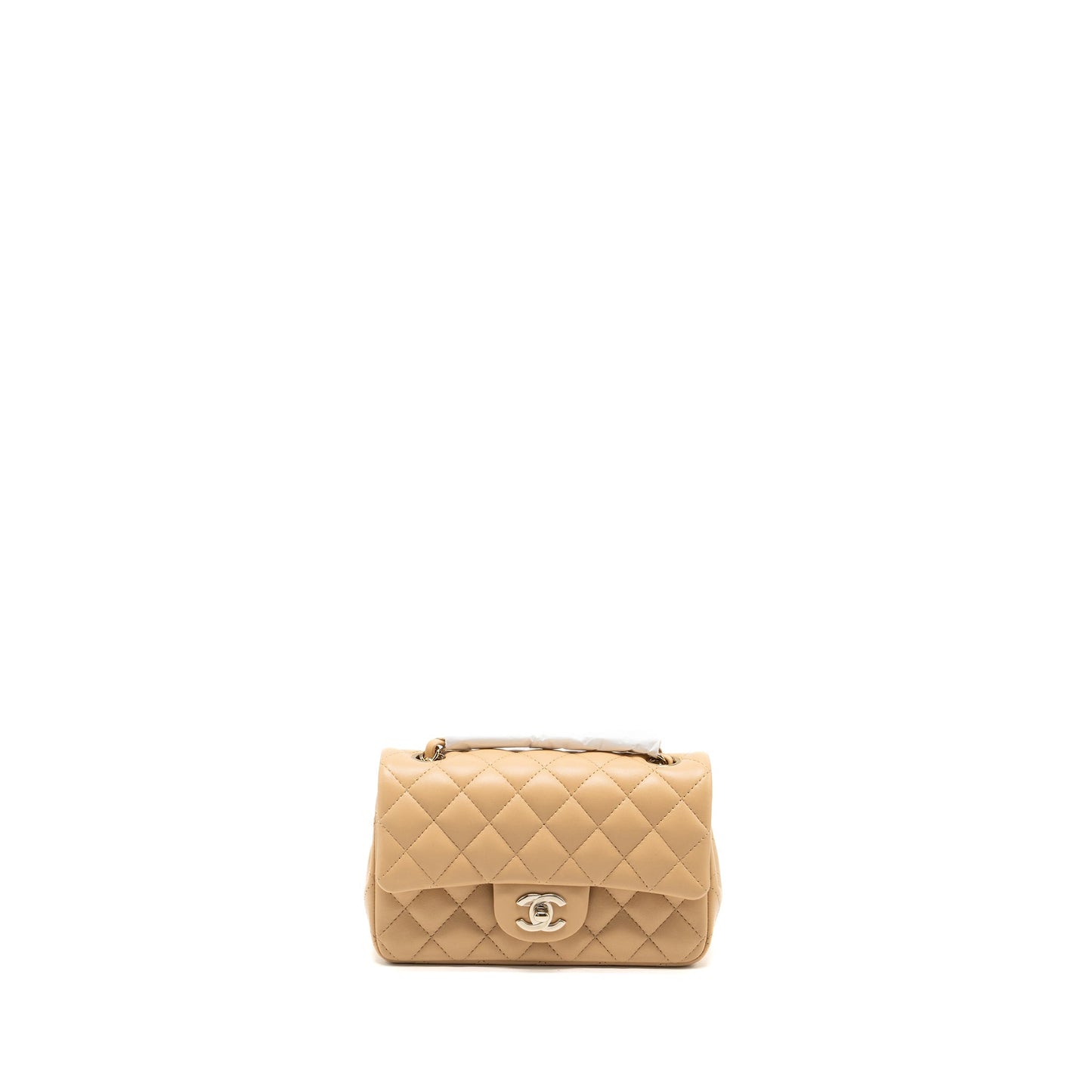 Chanel 22C mini rectangular flap bag lambskin beige L (microchip)