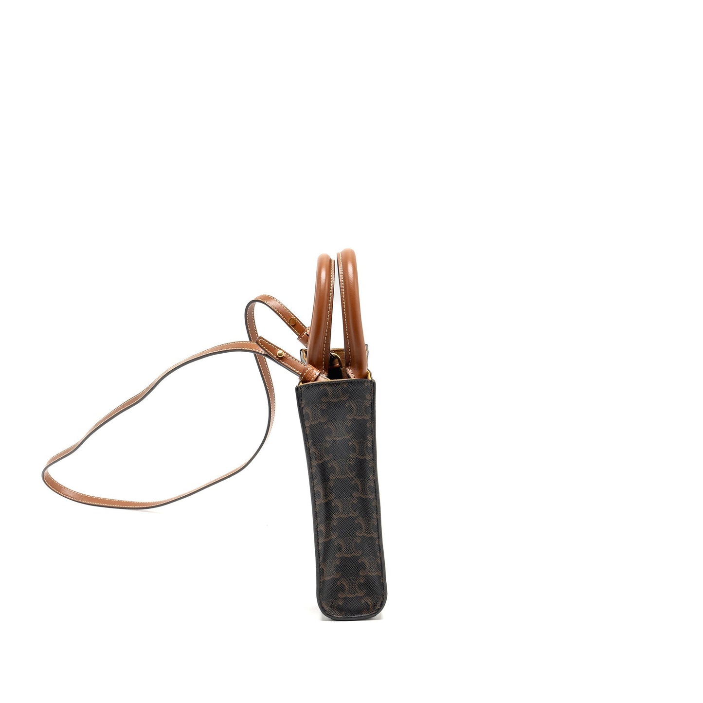 Luxury CELINE Mini Vertical Cabas Triomphe Canvas GHW