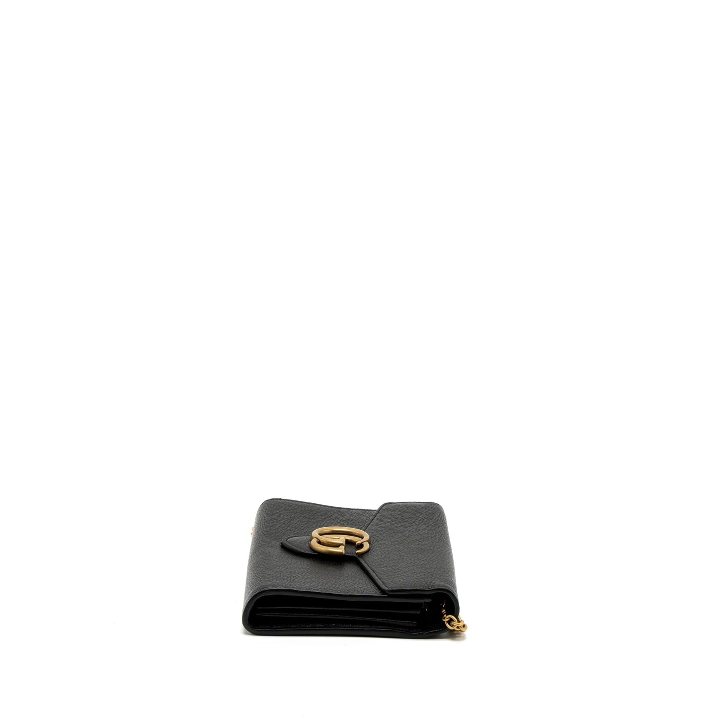 Gucci Marmont Wallet On Chain Calfskin Black Brushed