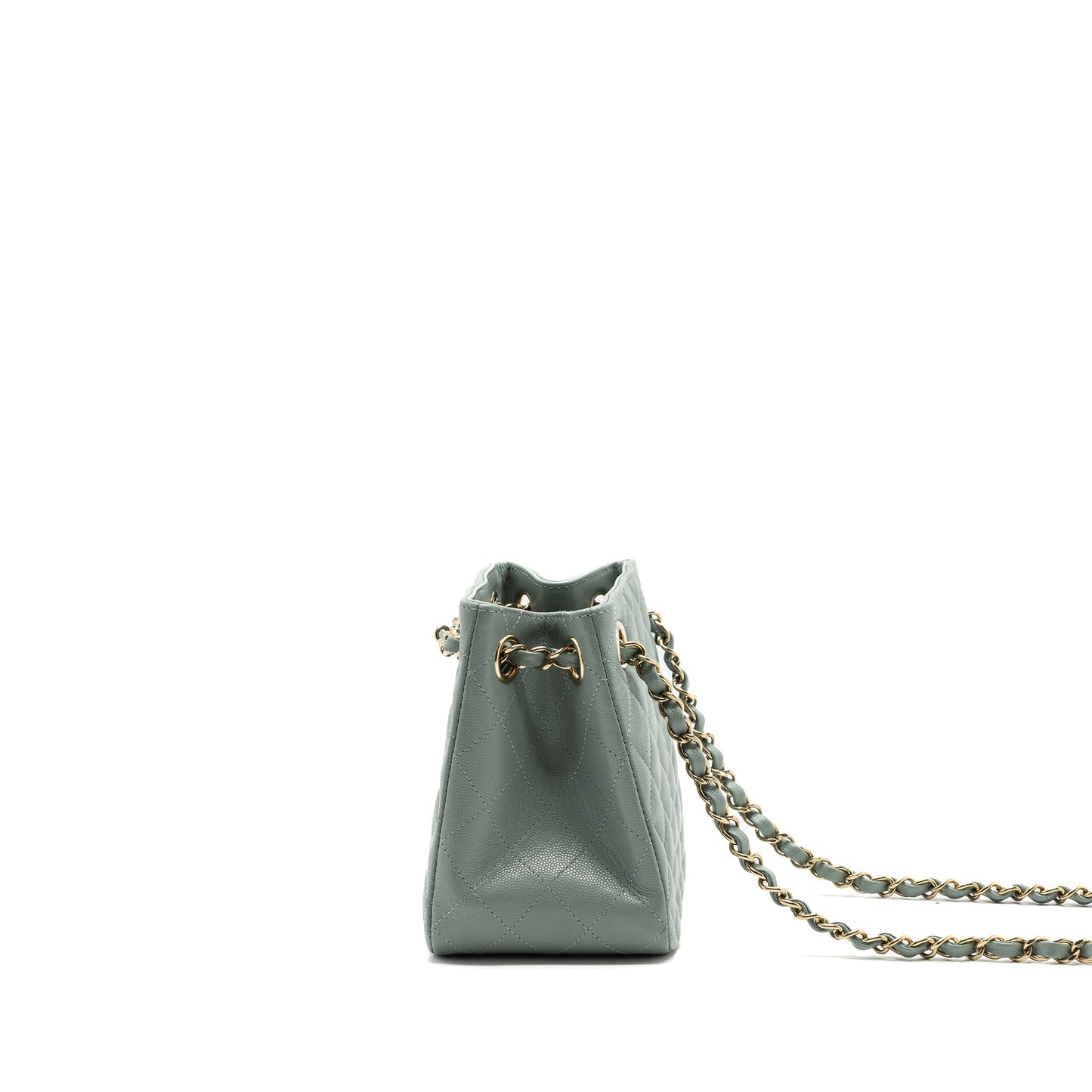 Chanel 23C mini bucket tote bag caviar light grey L (microchip)