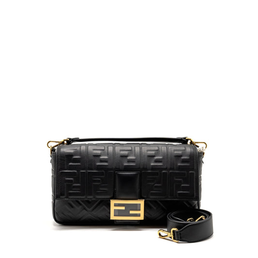 Fendi Large Baguette Purse Nappa Black