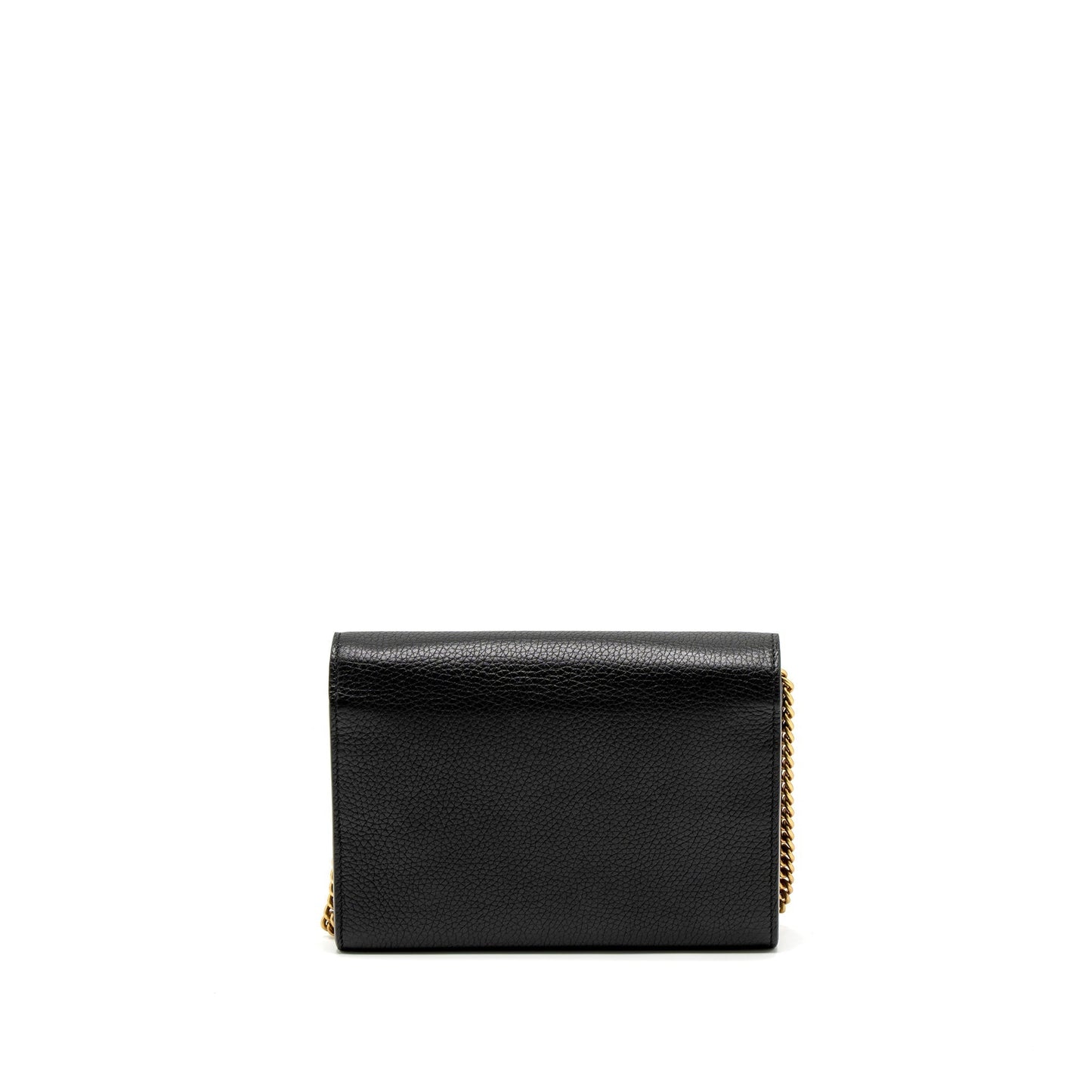 Gucci Marmont Wallet On Chain Calfskin Black Brushed