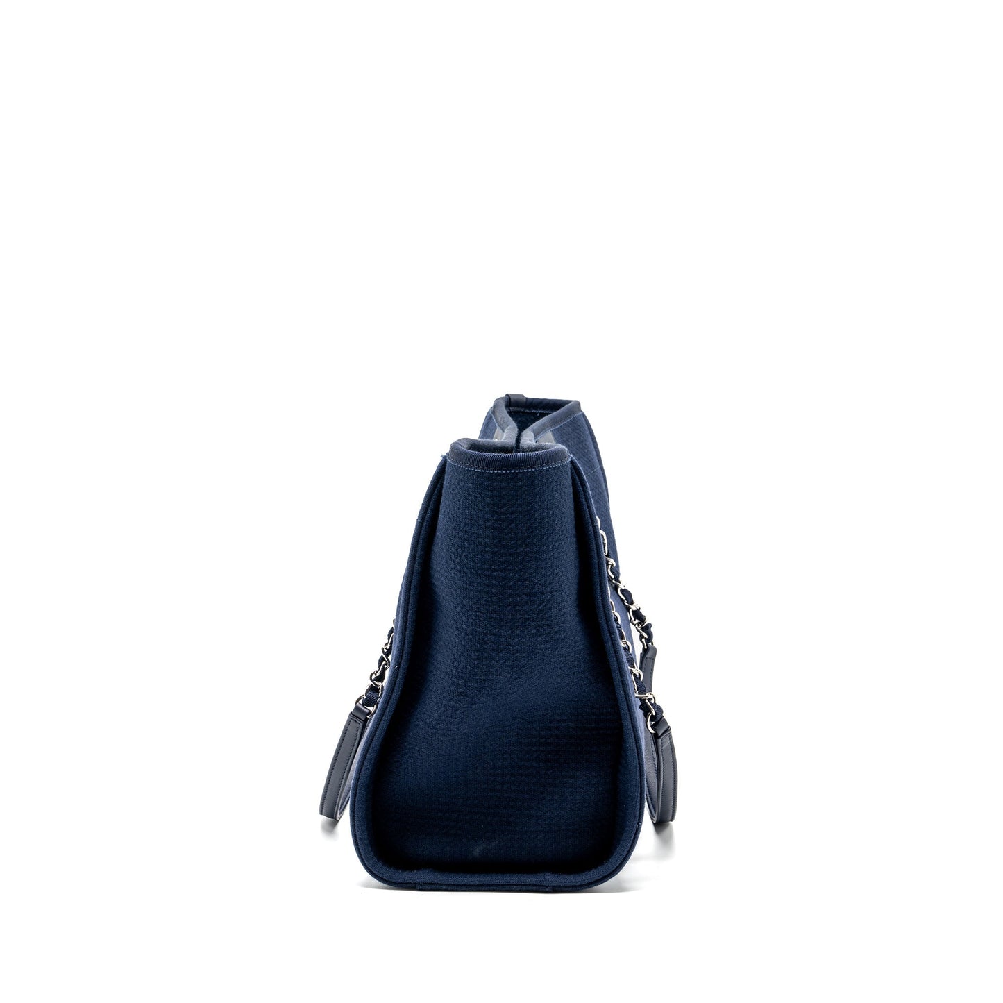 Chanel Deauville Tote Bag Canvas Navy  (microchip)