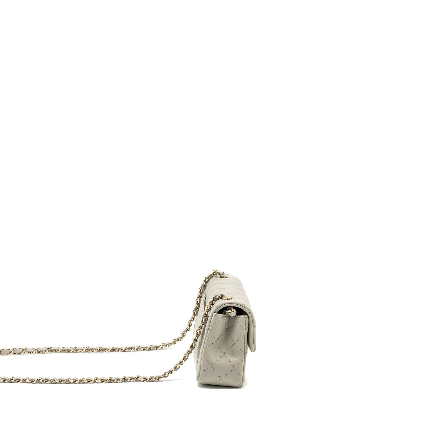 Chanel 22C mini rectangular flap bag lambskin grey L (microchip)
