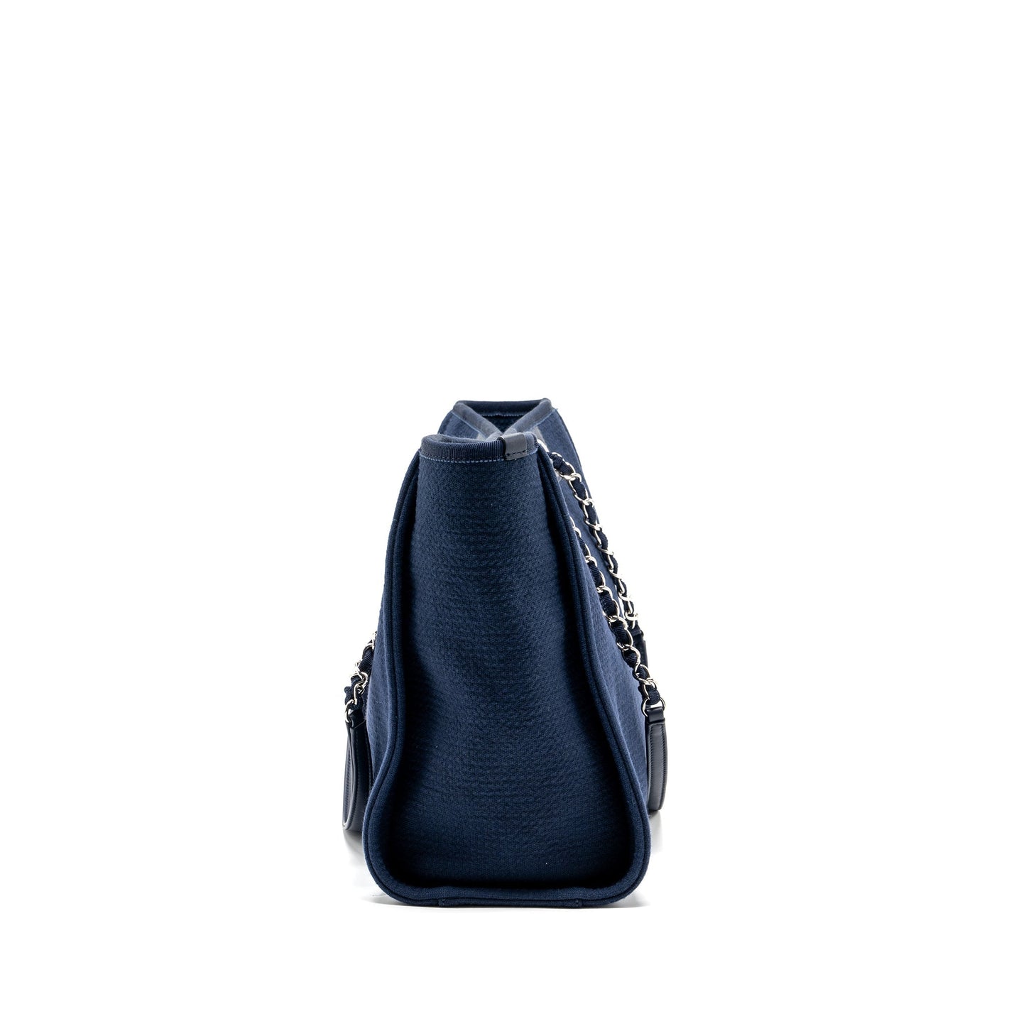 Chanel Deauville Tote Bag Canvas Navy  (microchip)