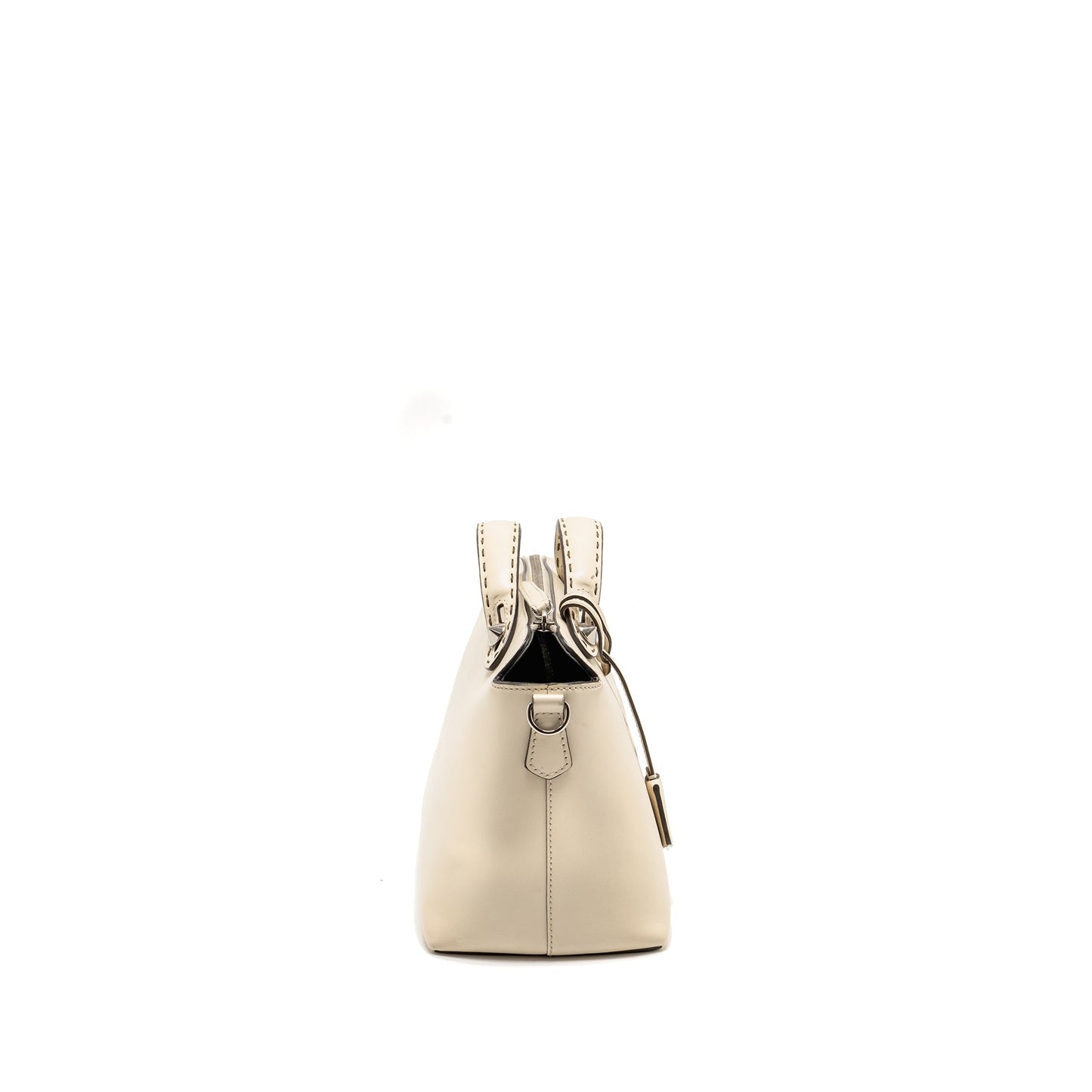 Fendi By The Way Boston Purse Calfskin Light Beige
