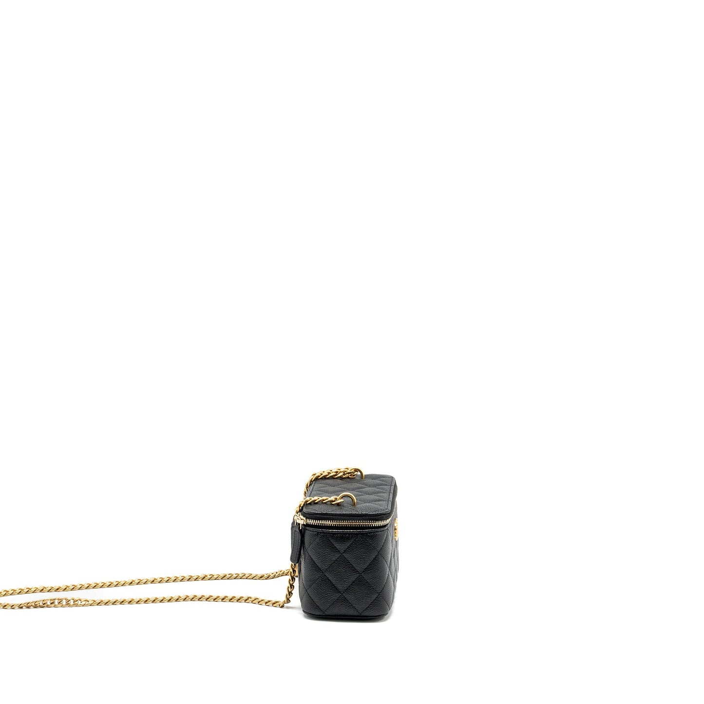 Chanel Coco Love Long Vanity with Adjustable Chain Caviar Black  (microchip)