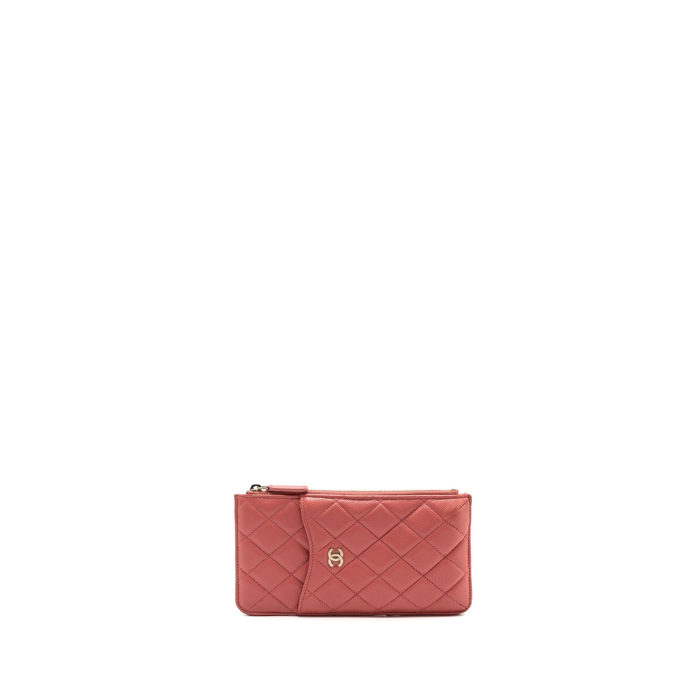 Chanel Phone Card Holder Caviar Pink L