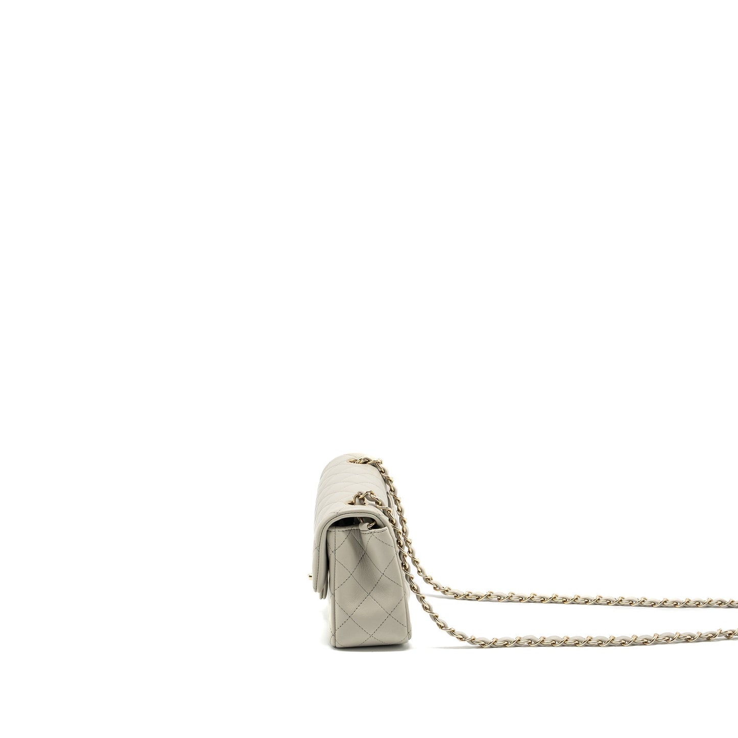Chanel 22C mini rectangular flap bag lambskin grey L (microchip)