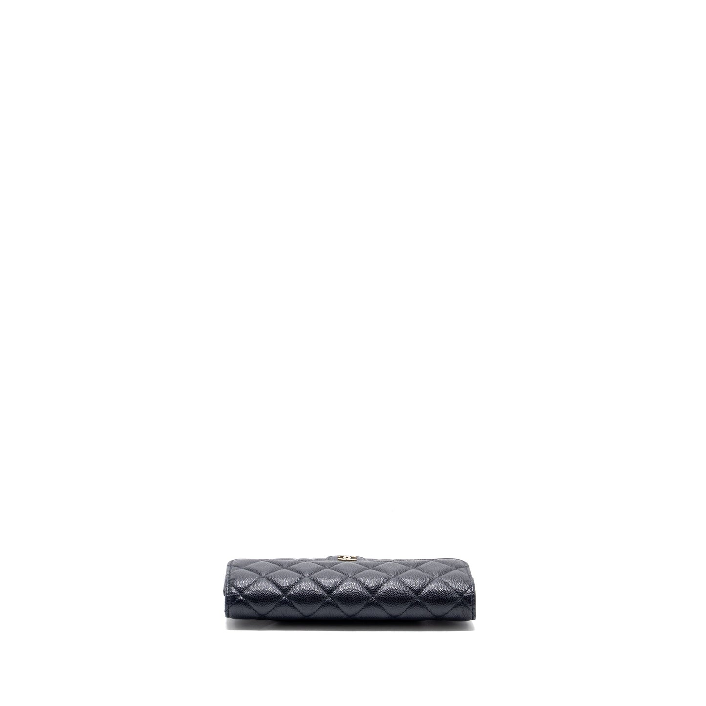 Chanel Classic Long Flap Wallet Caviar Navy L