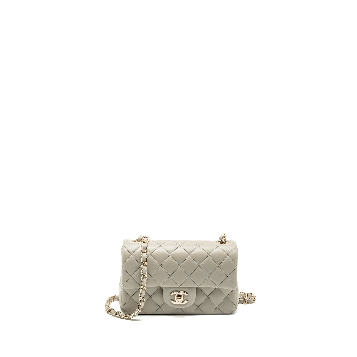 Chanel 22C mini rectangular flap bag lambskin grey L (microchip)
