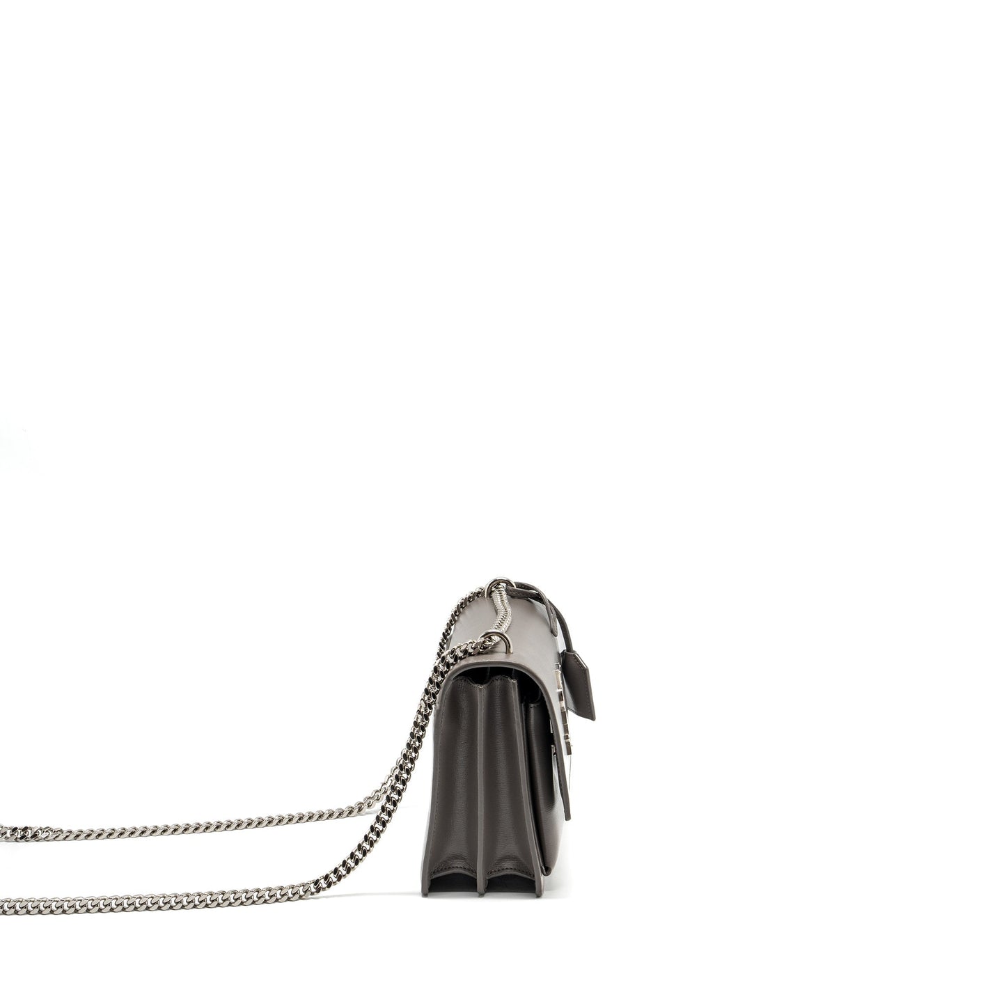 SAINT LAURENT / Medium Sunset Purse Calfskin Grey