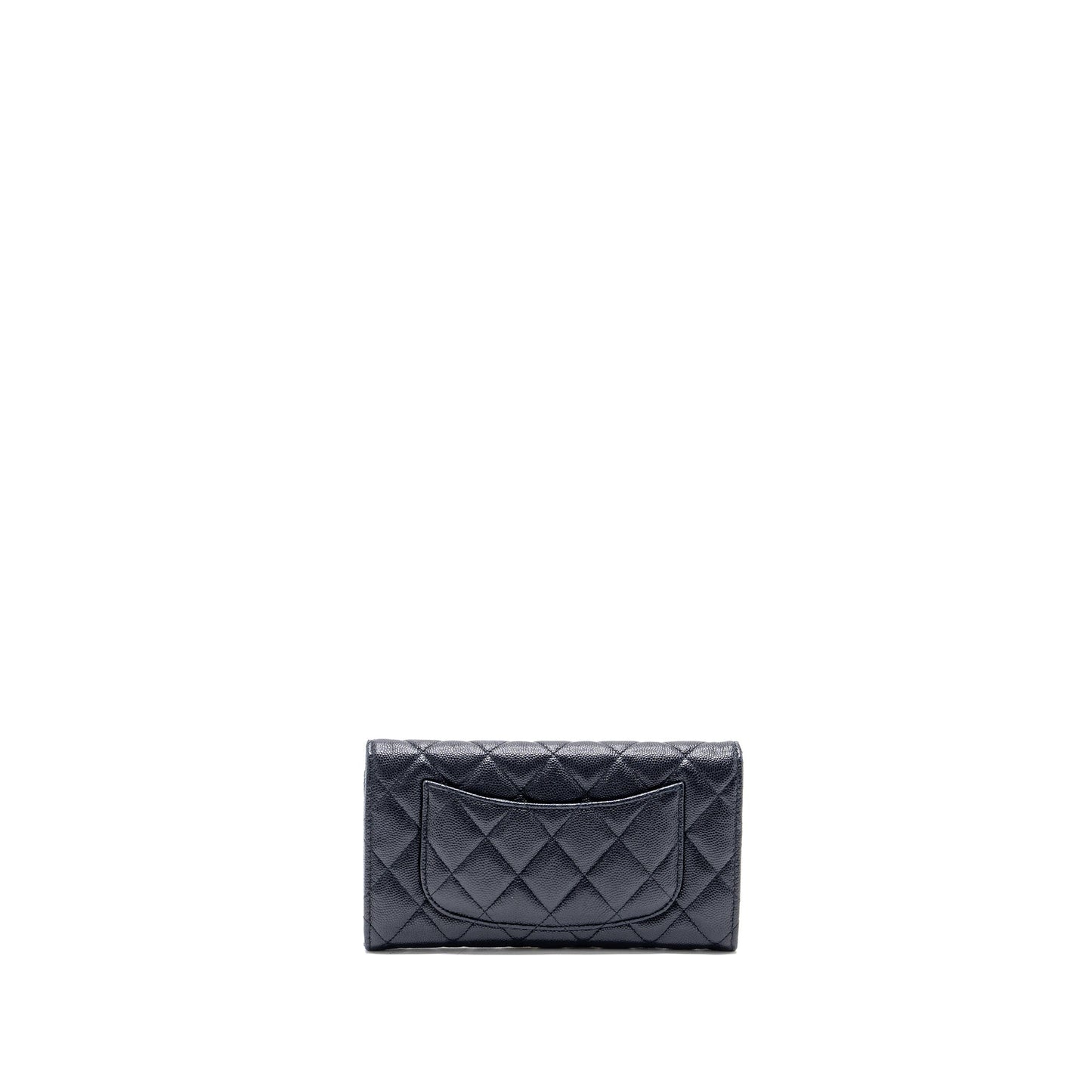 Chanel Classic Long Flap Wallet Caviar Navy L