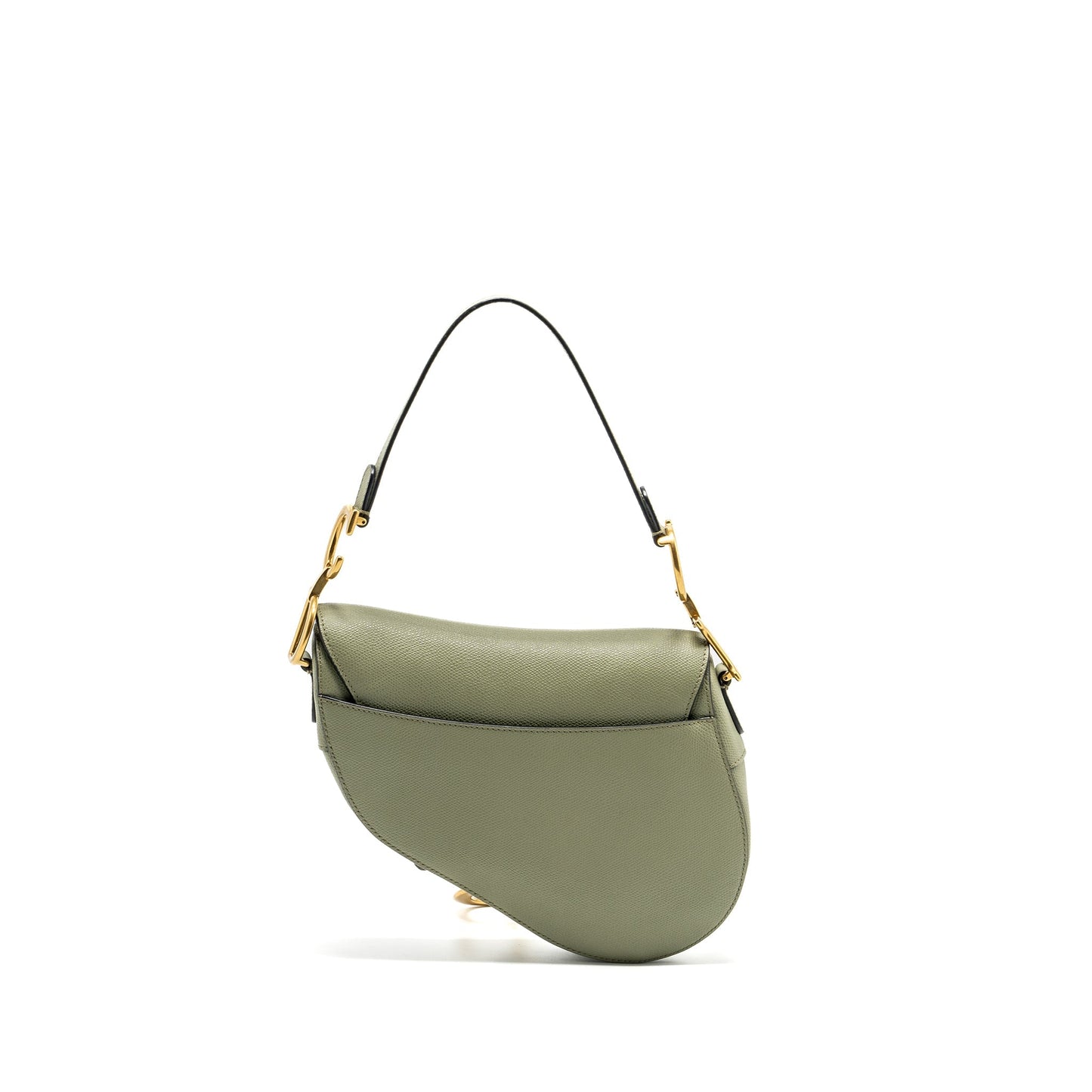 Dior Medium Saddle Purse Grained Calfskin Green