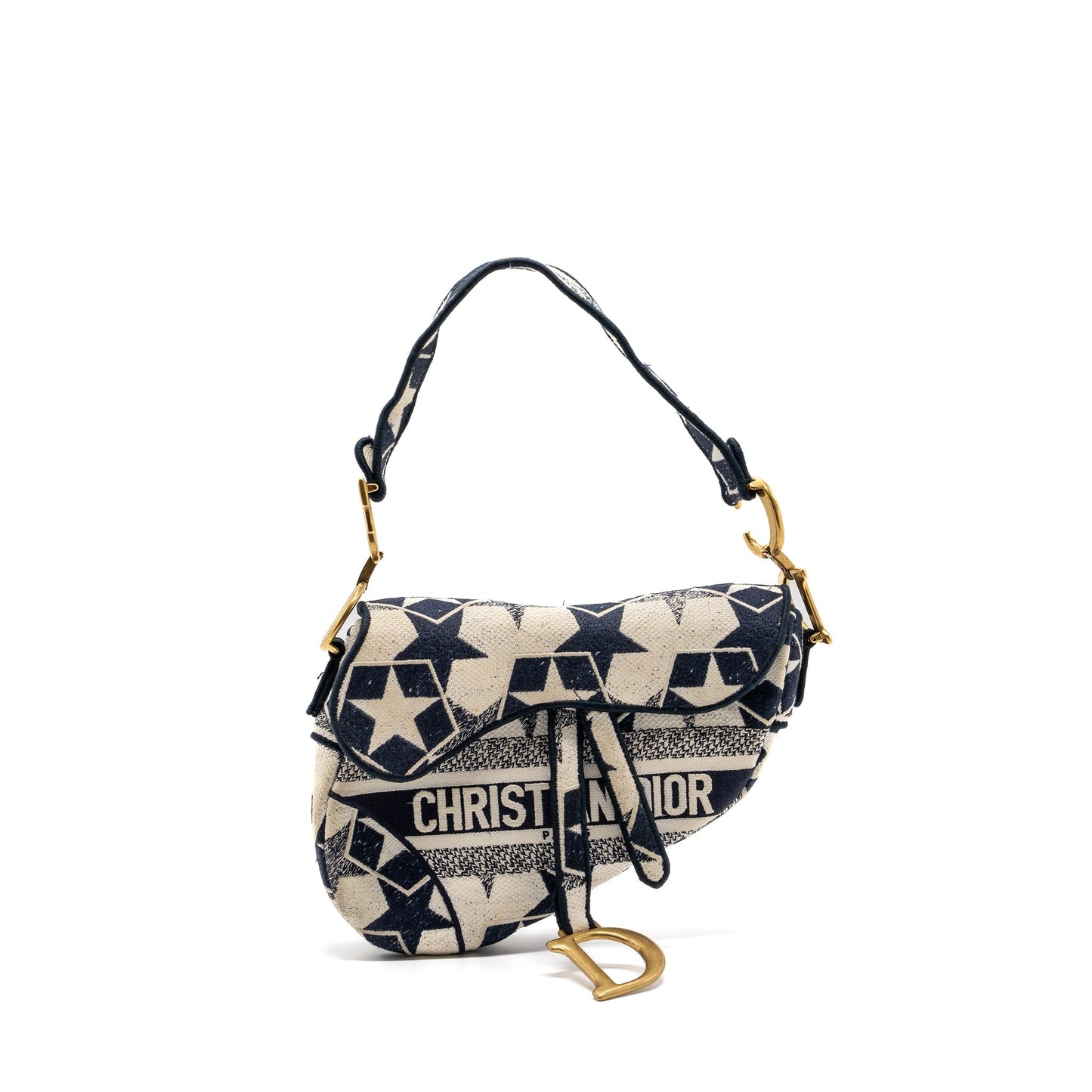 Dior saddle Purse canvas limited print dark blue / white
