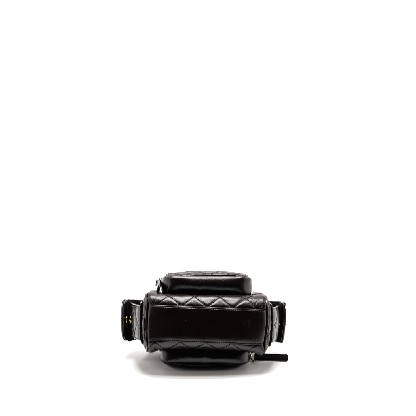 Chanel 24K Small Camera Case Bag Shiny Crumpled Lambskin Dark Brown L (Microchip)