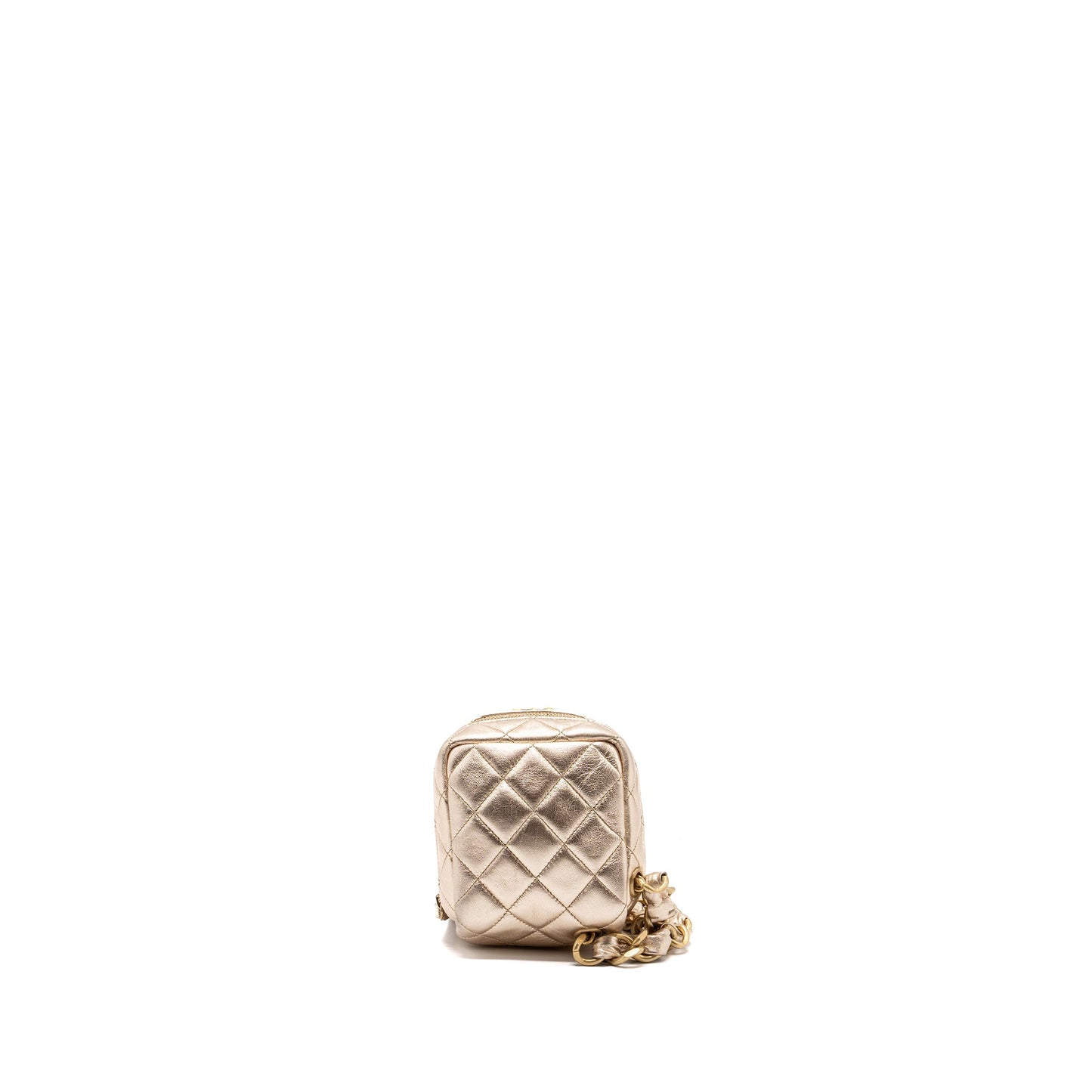 Chanel 22s Dice Purse With Chain Lambskin Gold Brushed
