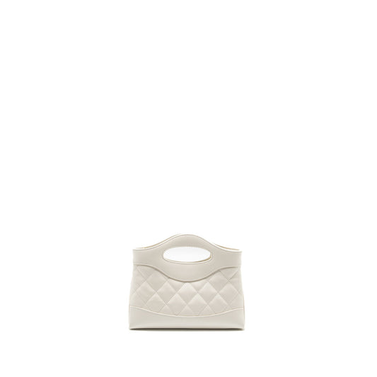 Chanel Mini 31 Clutch with Chain Shiny Calfskin White L (Microchip)