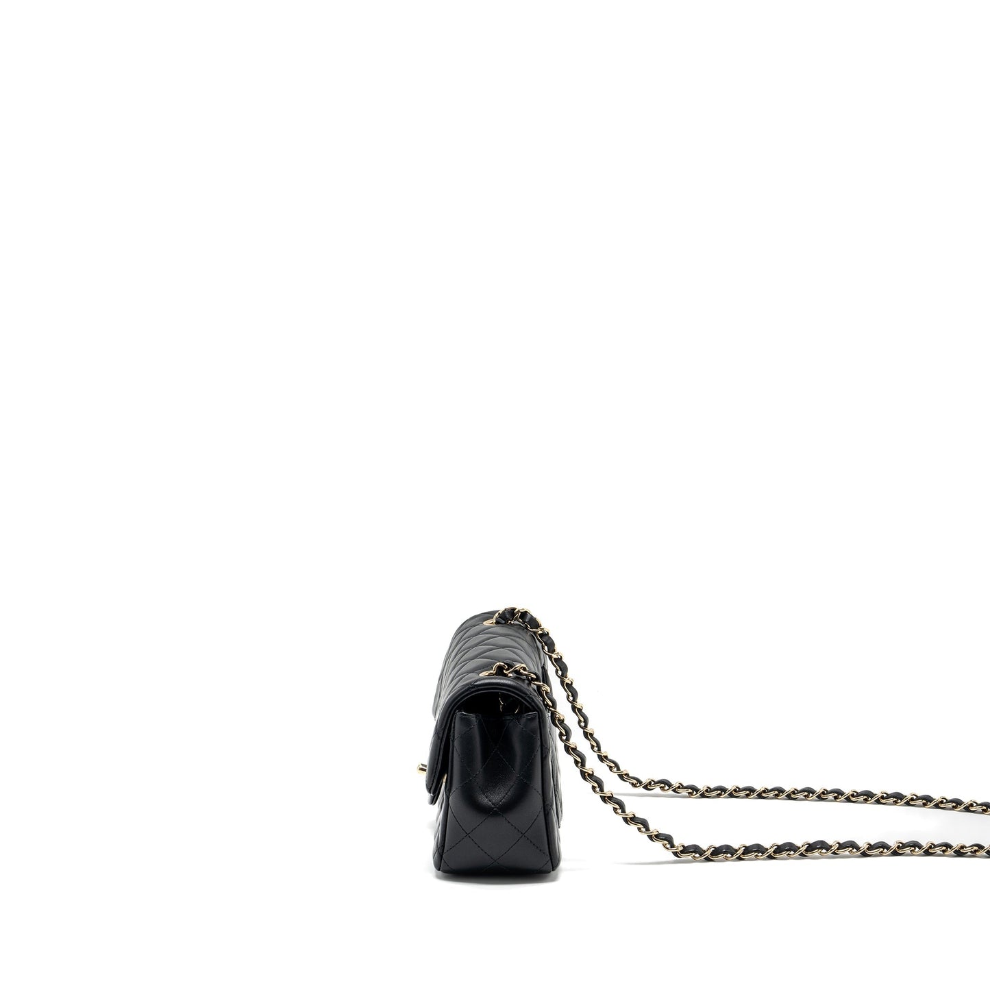 Chanel Mini Rectangular Flap Bag Lambskin Black LGHW