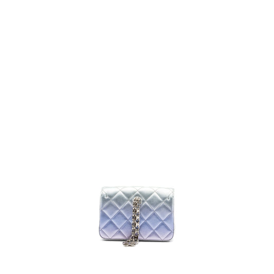 Chanel Clutch Calfskin Iridescent Multicolour with Multicolour and Silver Hardware (Microchip)