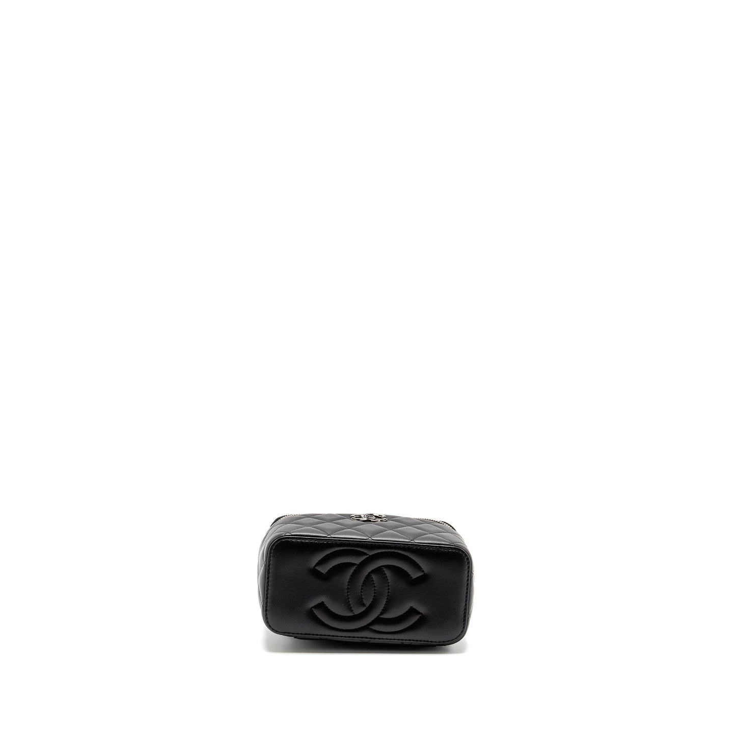 Chanel Top Handle Long Vanity Case Lambskin BLACK  (Microchip)