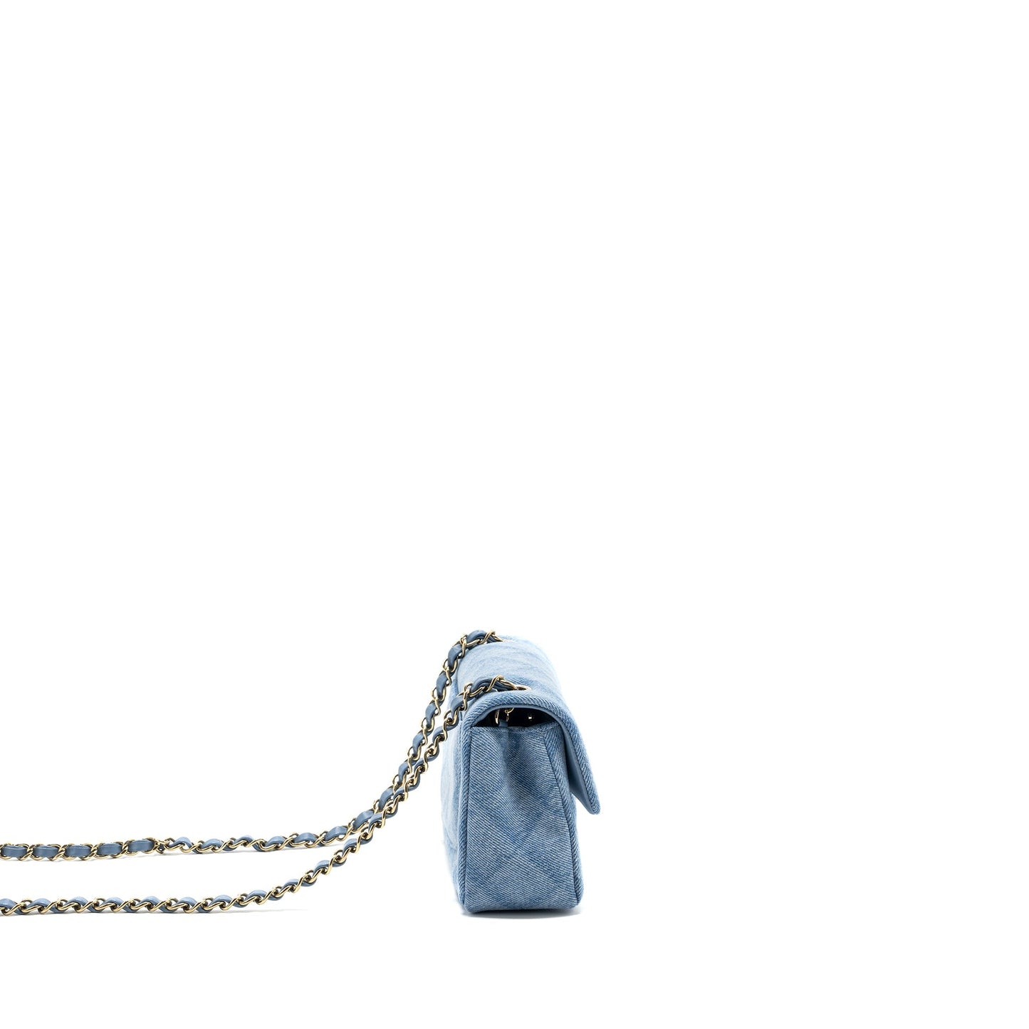 Chanel 22B Mini Rectangular Flap Bag Denim Light Blue L (microchip)