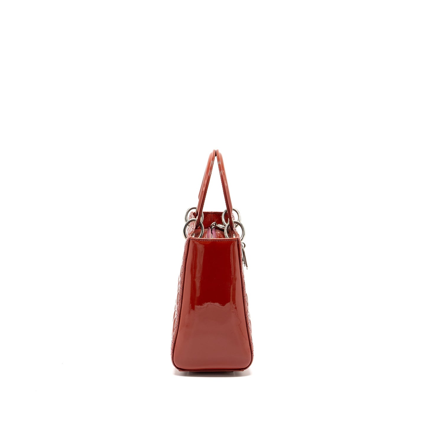 dior medium lady dior patent dark pink