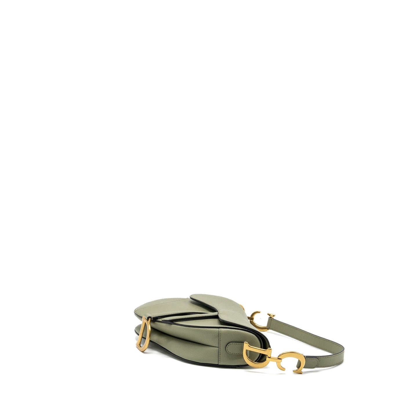 Dior Medium Saddle Purse Grained Calfskin Green
