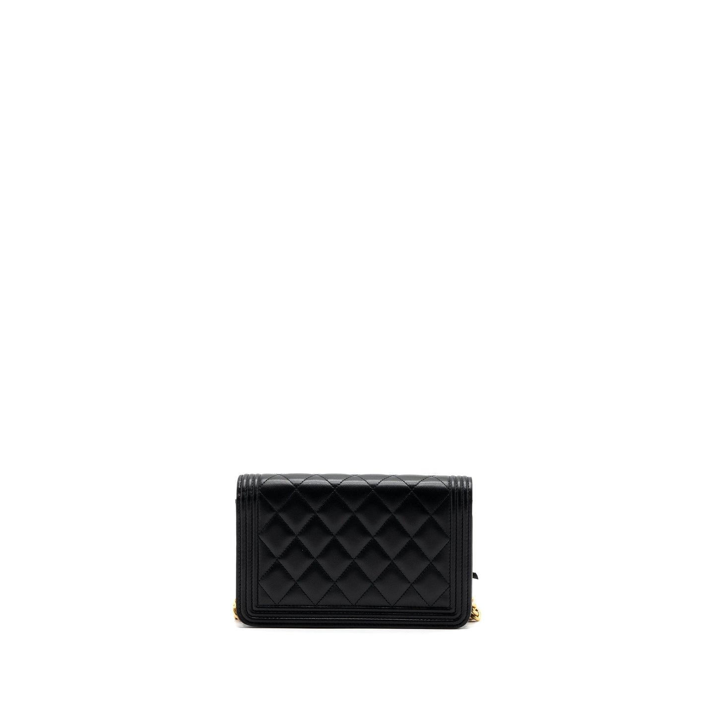 Chanel Boy Wallet On Chain Lambskin Black (Microchip)