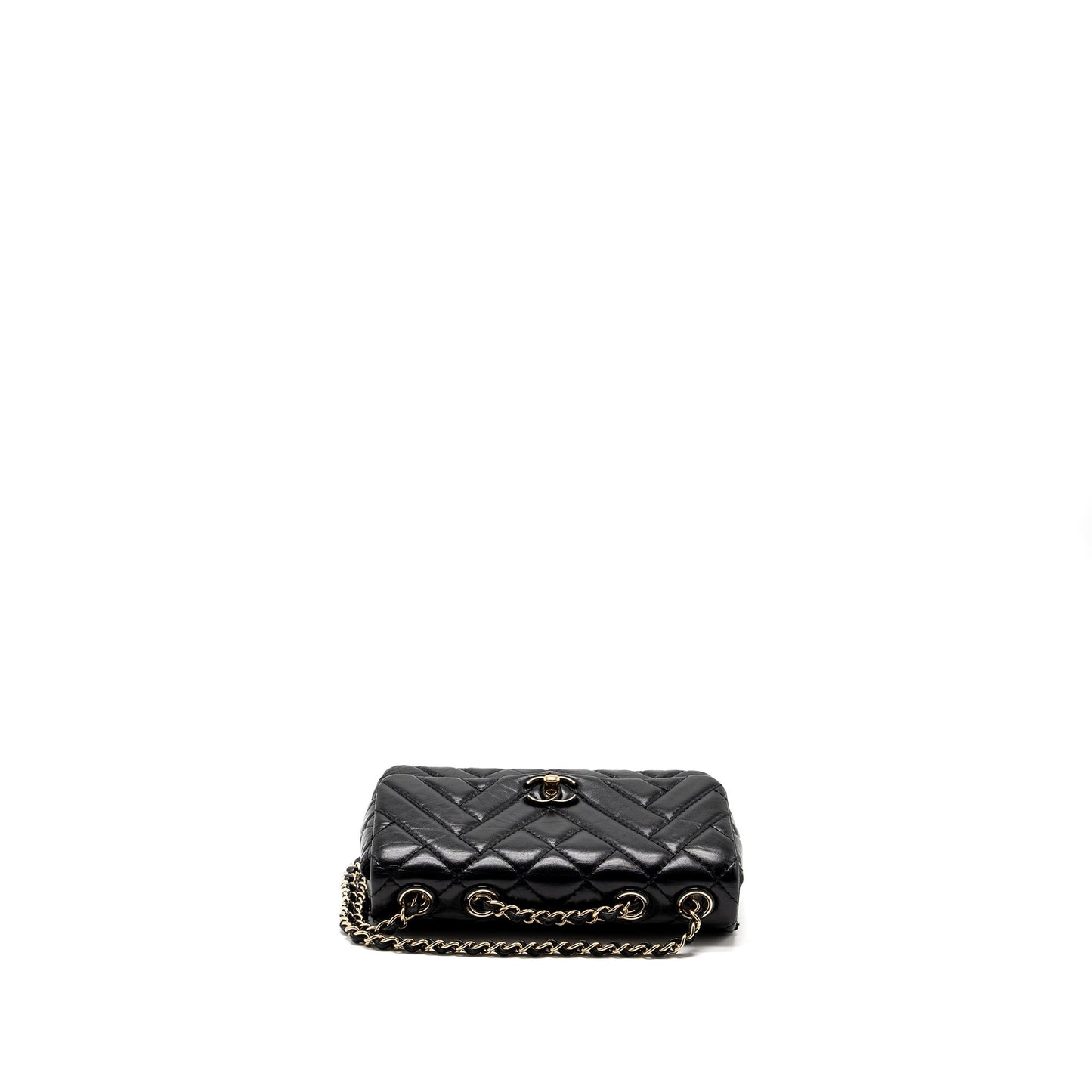 Chanel Mont Coco Mini Flap Bag Shiny Lambskin Black L