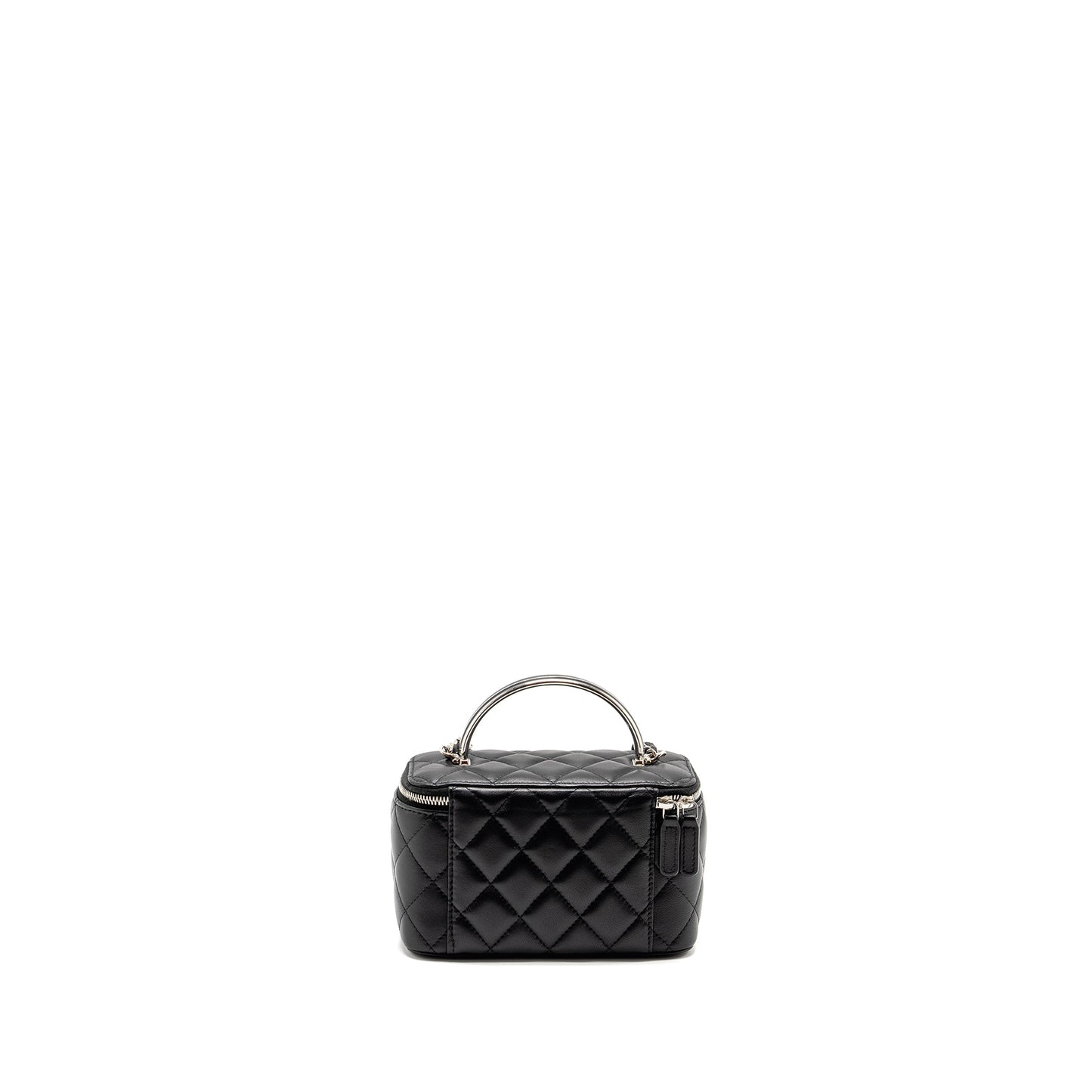 Chanel Top Handle Long Vanity Case Lambskin BLACK  (Microchip)