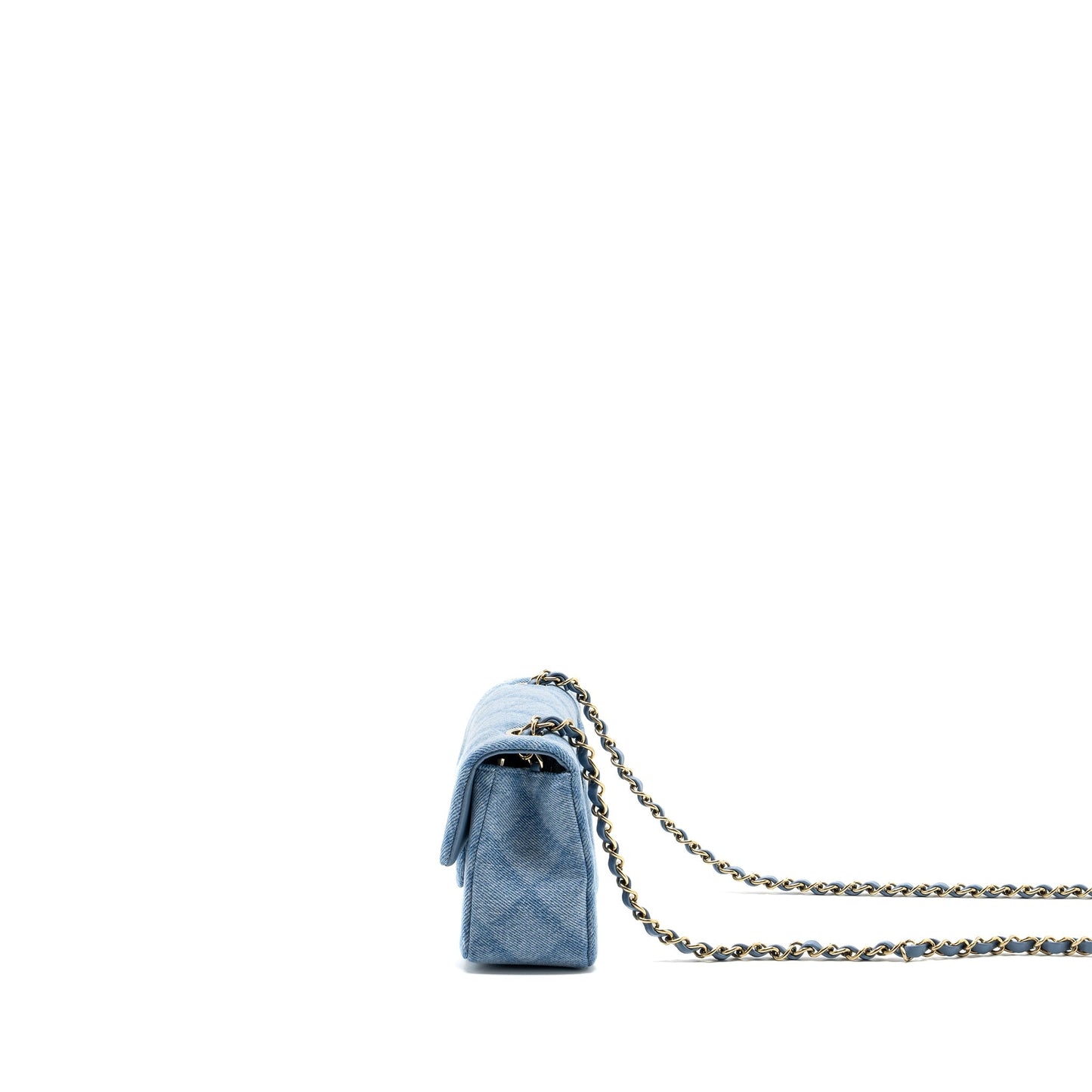 Chanel 22B Mini Rectangular Flap Bag Denim Light Blue L (microchip)