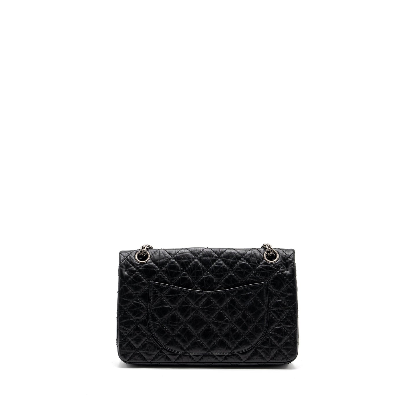 Chanel small 2.55 reissue flap bag aged calfskin black ruthenium