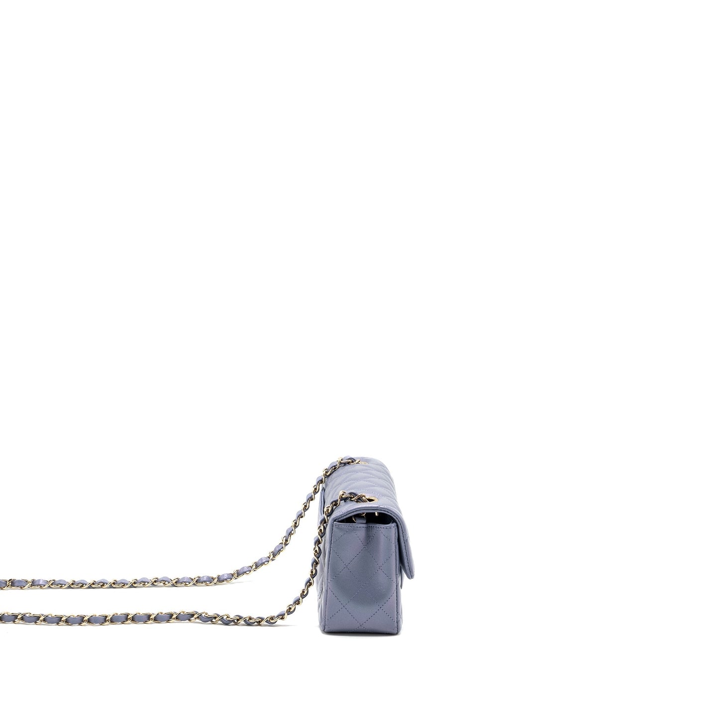 Chanel classic mini rectangular flap bag lambskin iridescent light purple L (microchip)