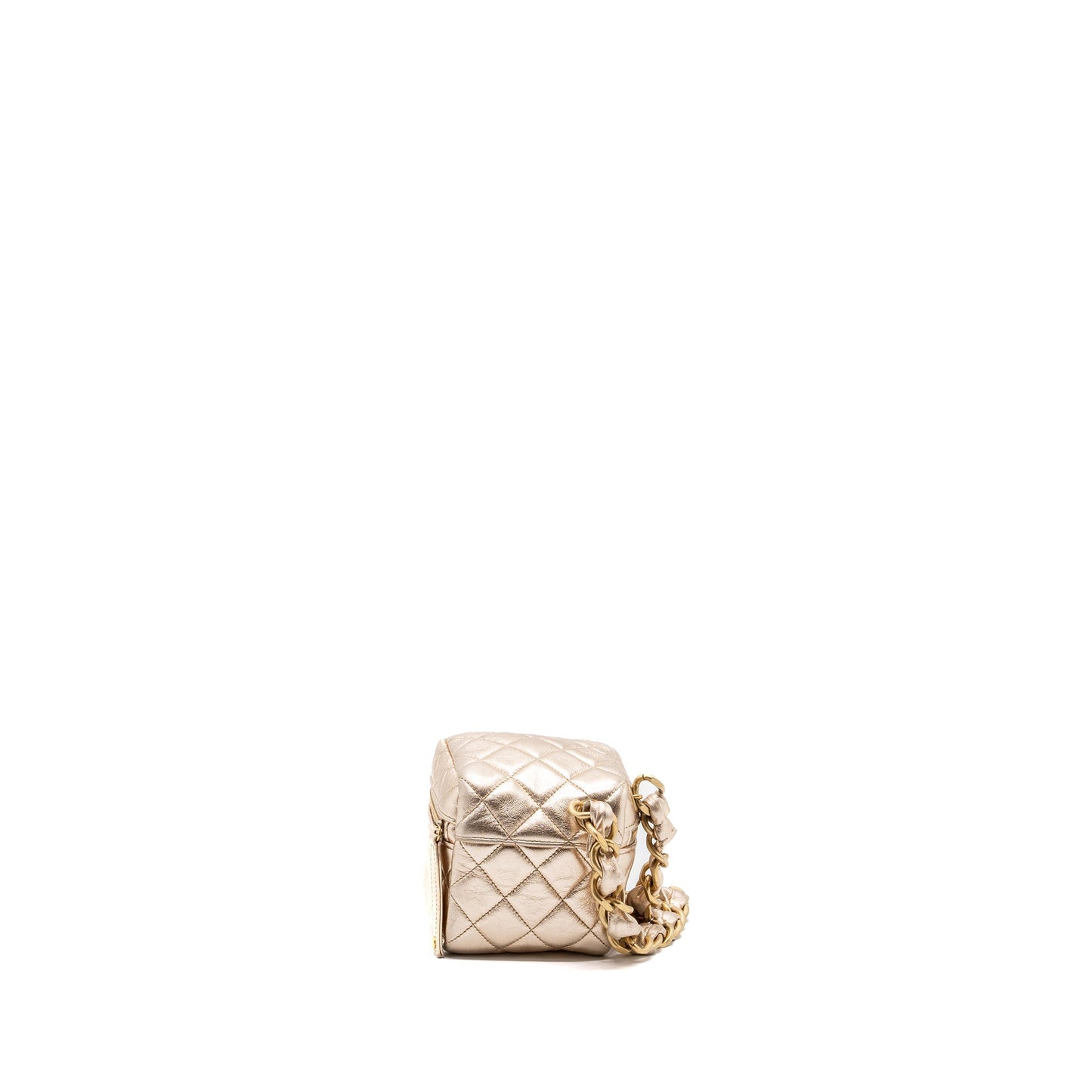 Chanel 22s Dice Purse With Chain Lambskin Gold Brushed