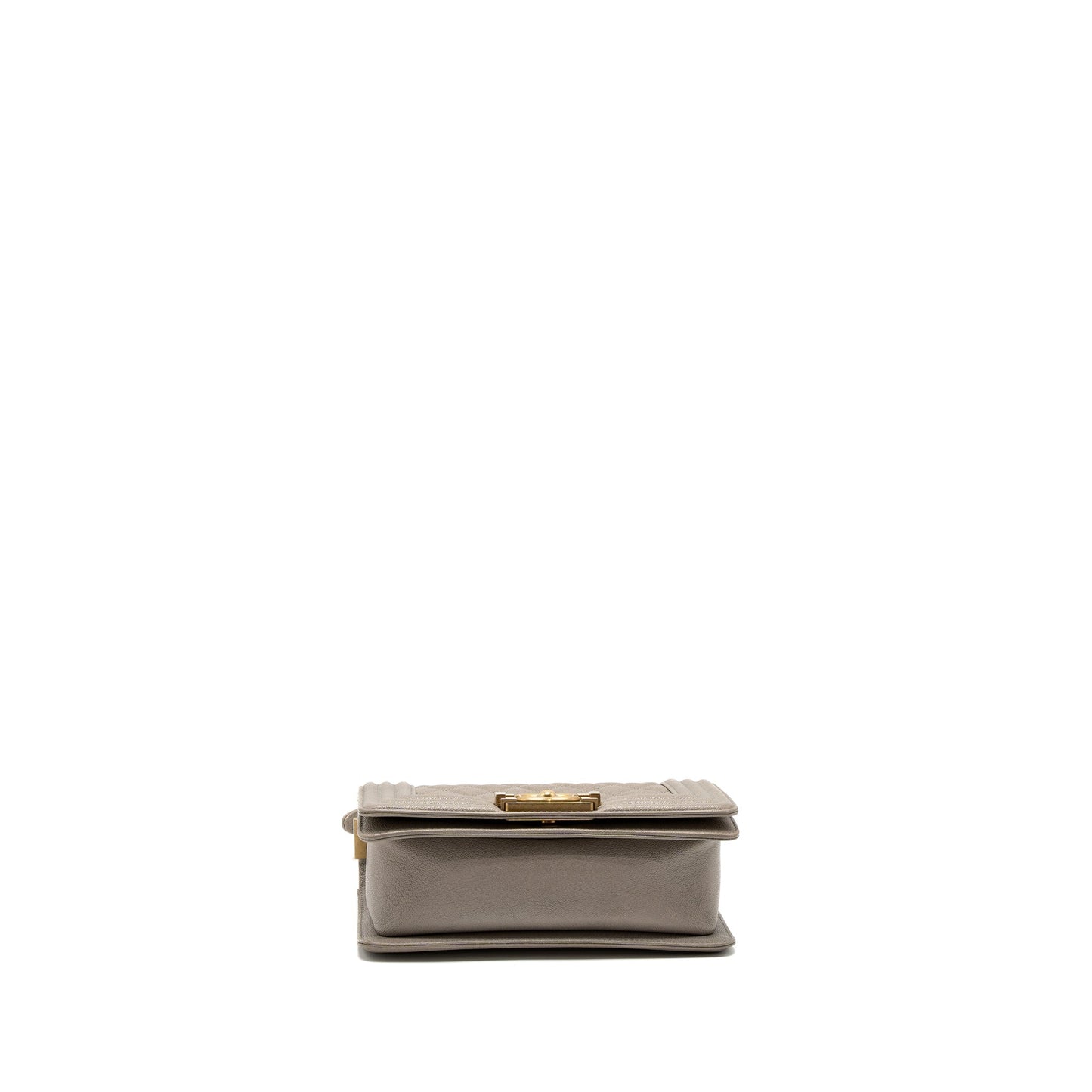 Chanel Small Boy Bag Caviar Light Grey