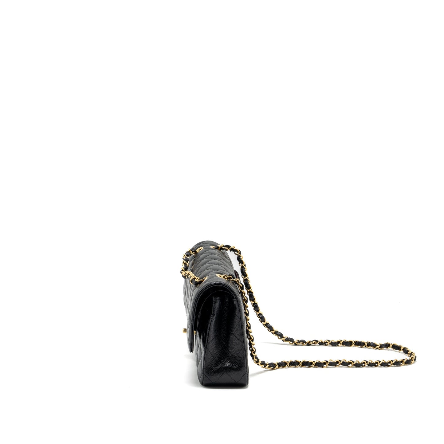 Chanel medium classic double flap bag Caviar black  (microchip)