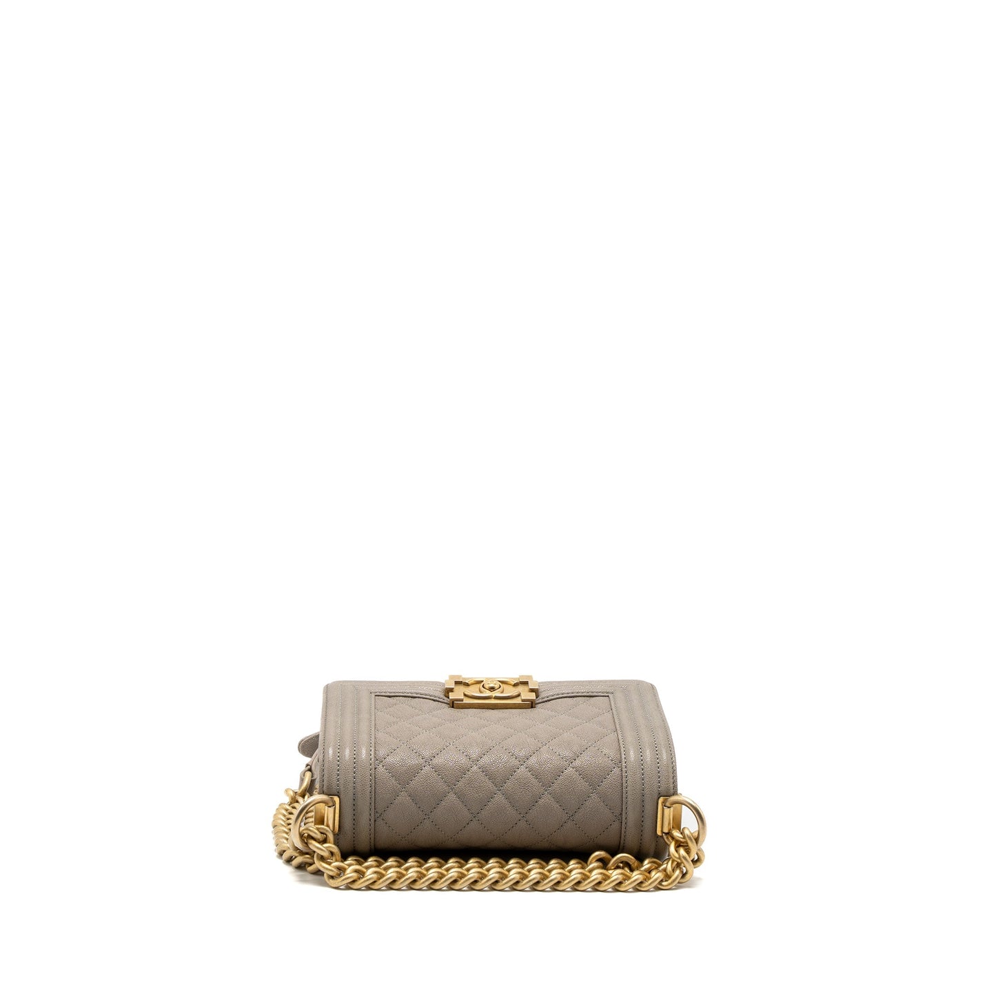Chanel Small Boy Bag Caviar Light Grey