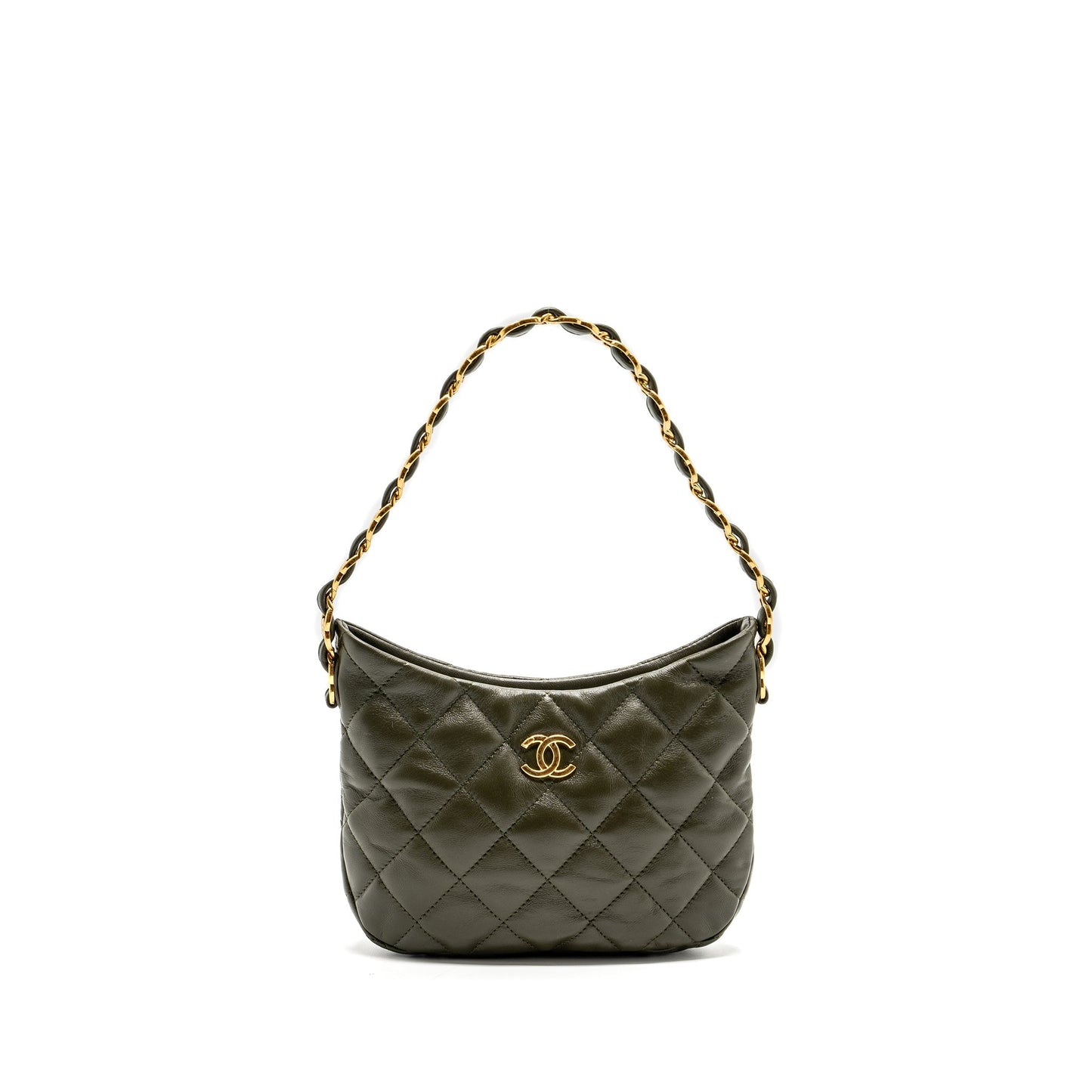 Chanel 22k Hobo Bag Lambskin Green  (microchip)
