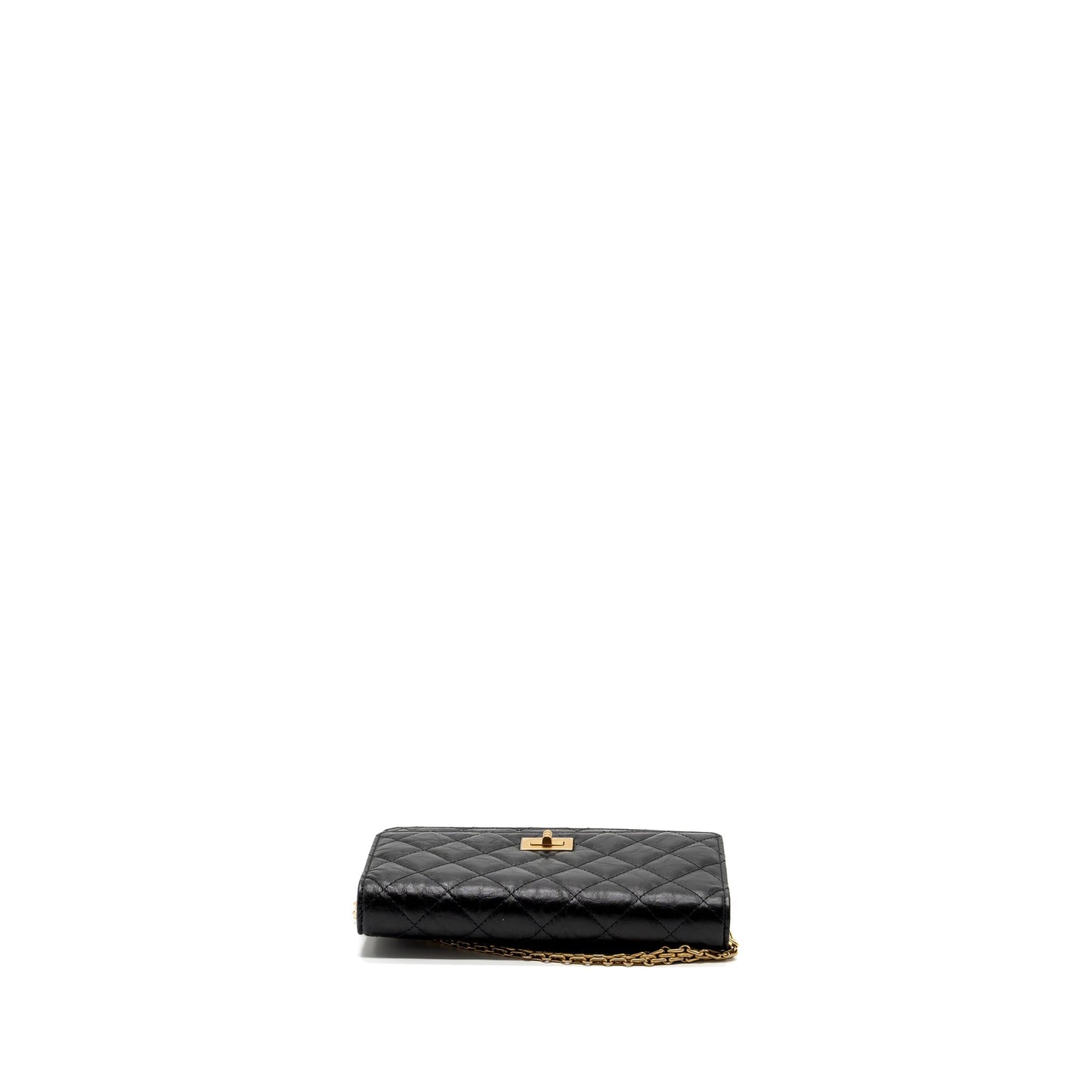 Chanel 2.55 Wallet on Chain Aged Calfskin Black Brushed  (Microchip)