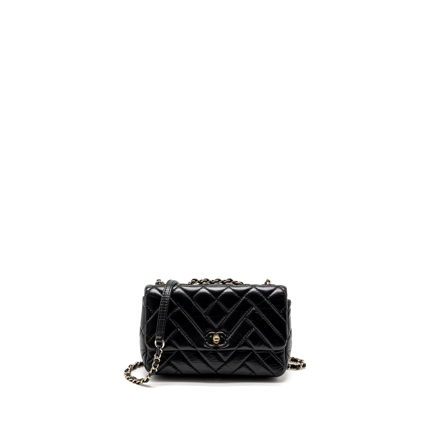 Chanel Mont Coco Mini Flap Bag Shiny Lambskin Black L
