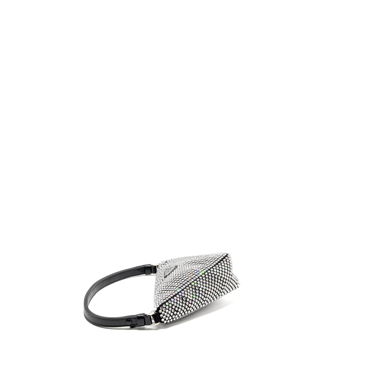 Prada Triangle pouch crystal embellished black