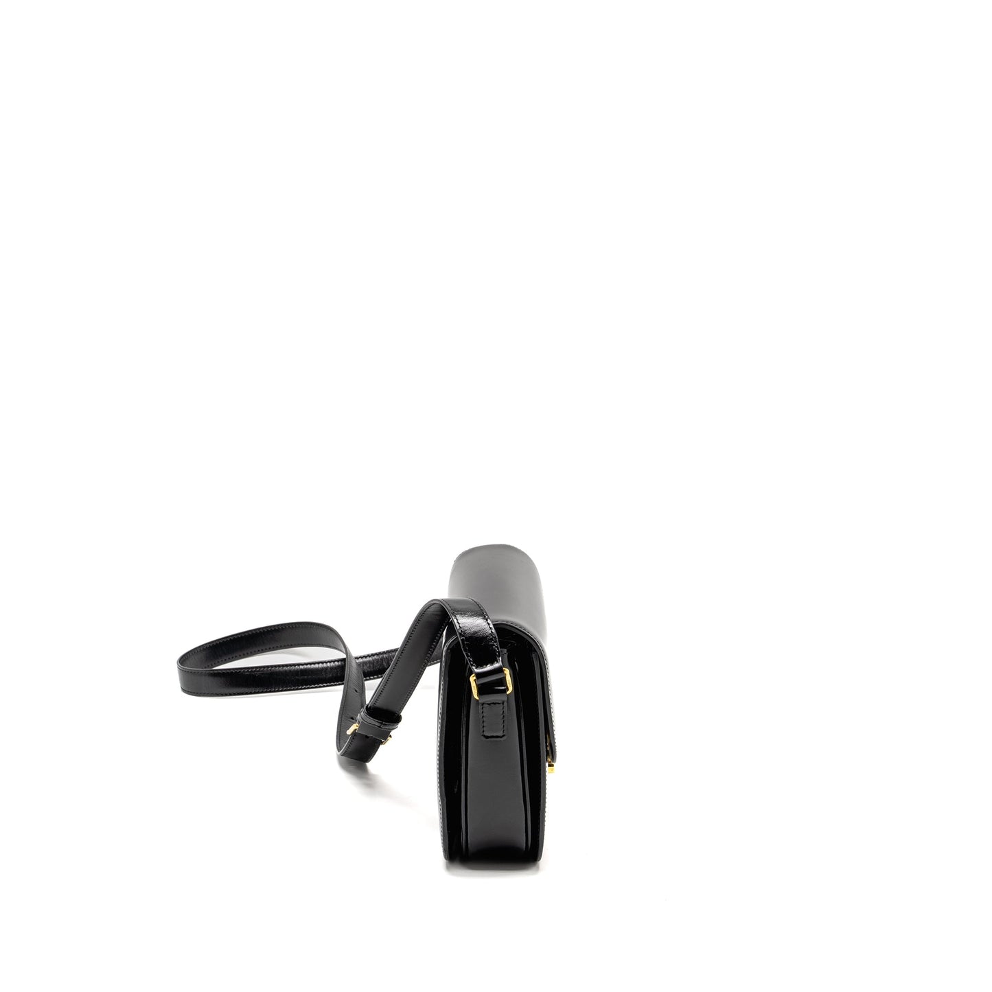 Celine Classic Triomphe Purse Shiny Calfskin Black