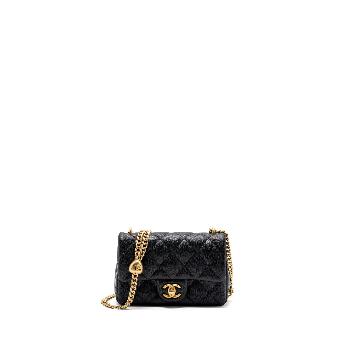 Chanel 23p Mini Coco Love Flap Bag Caviar Black (Microchip)